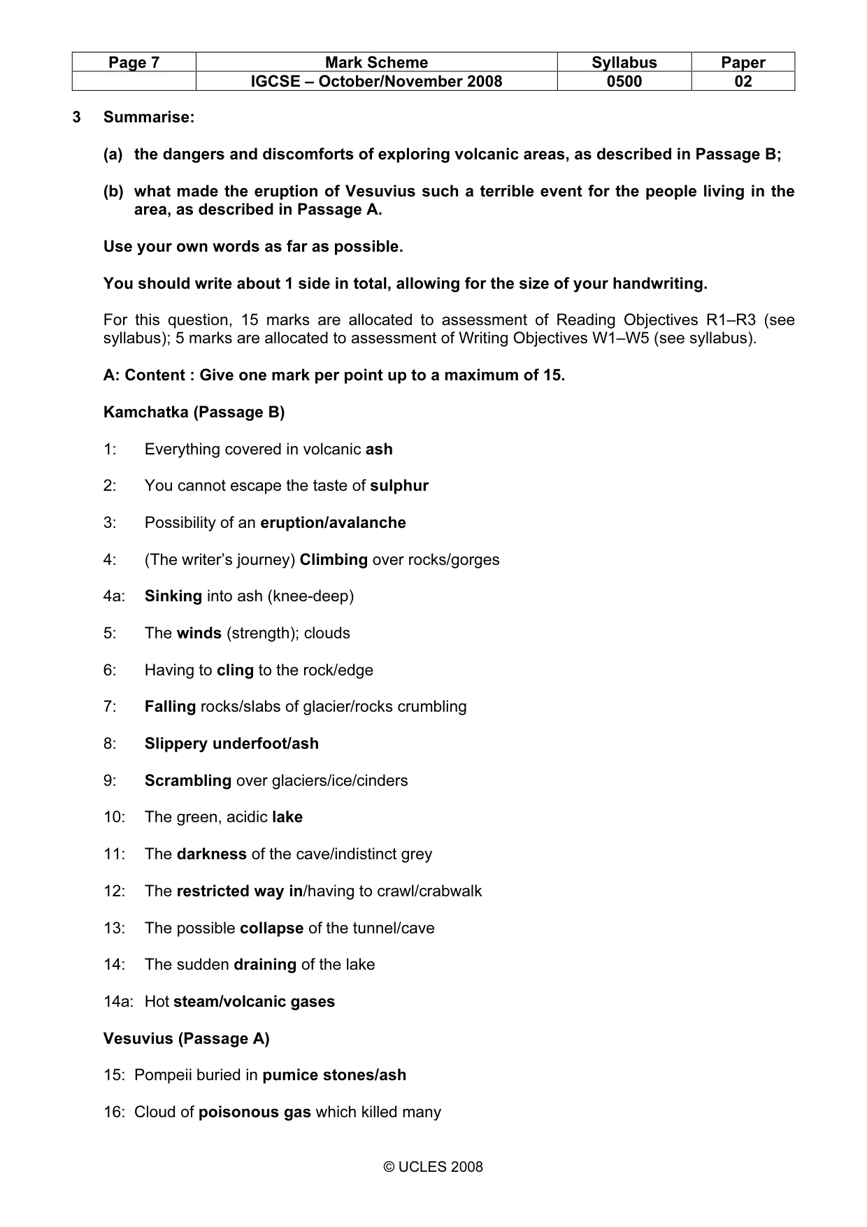 Mark scheme, page 7 of 8