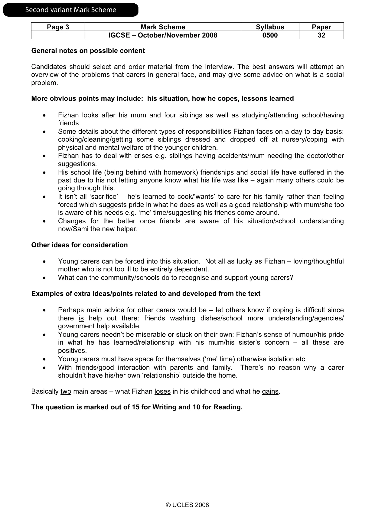 Mark scheme, page 12 of 17