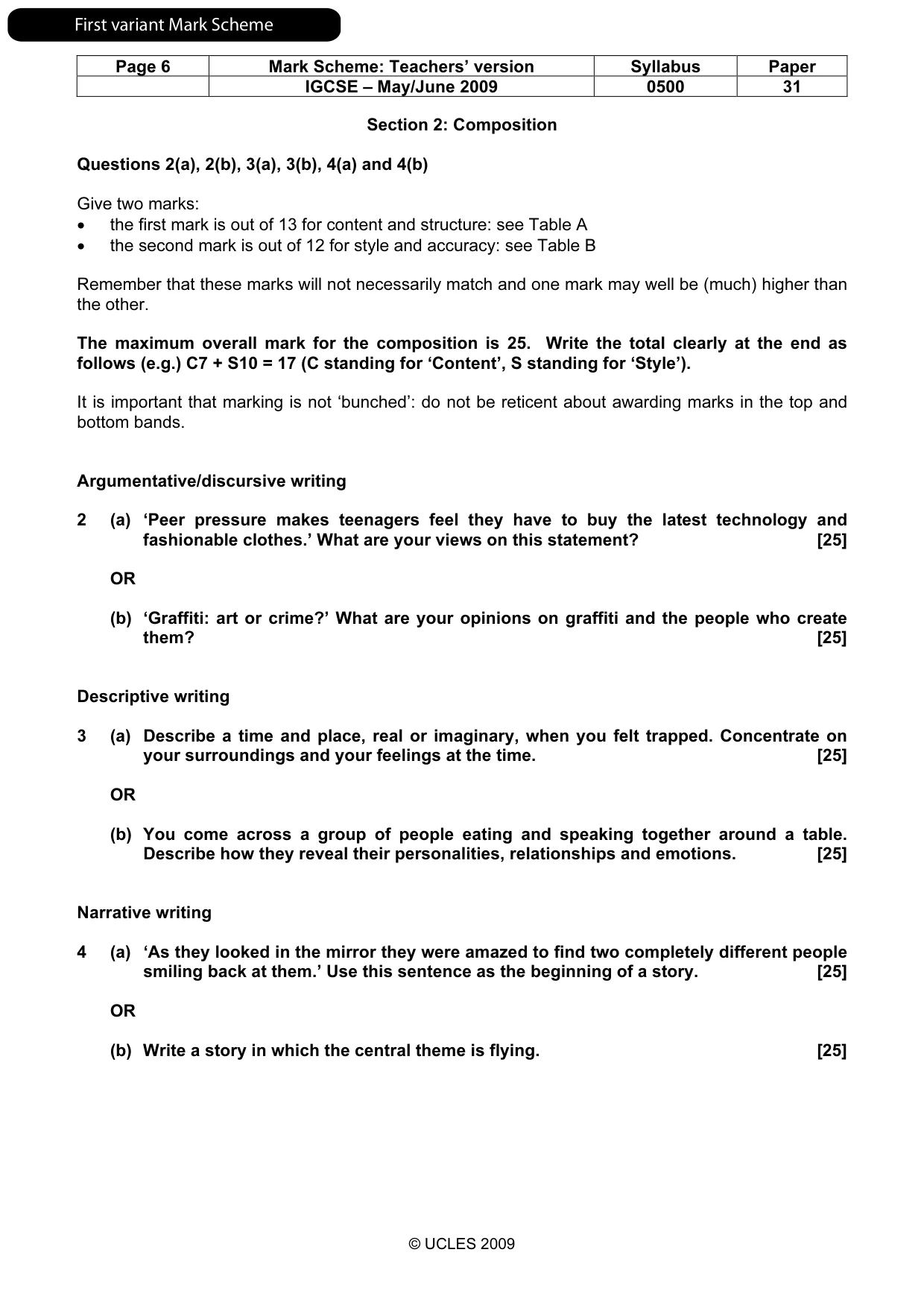 Mark scheme, page 7 of 19