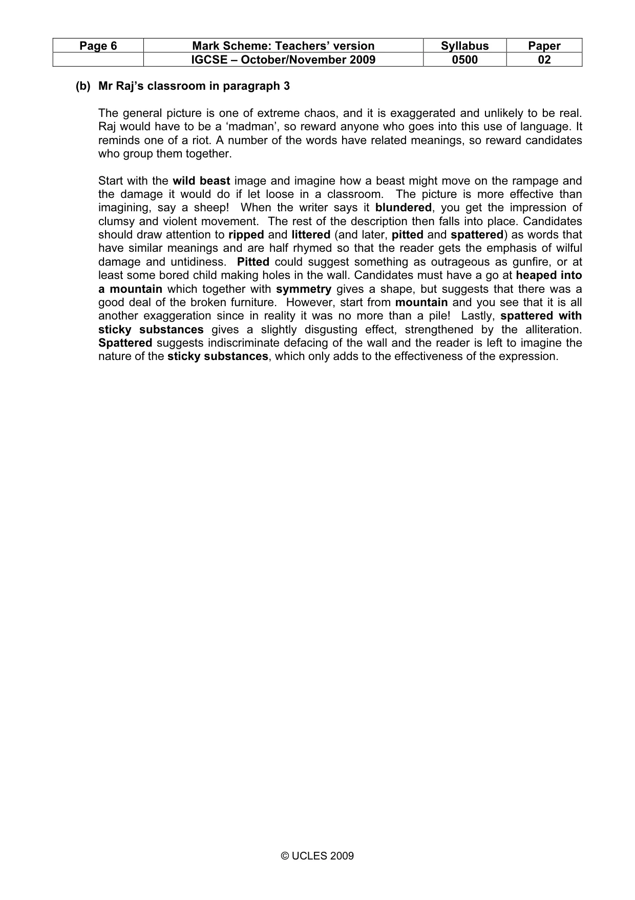 Mark scheme, page 6 of 10