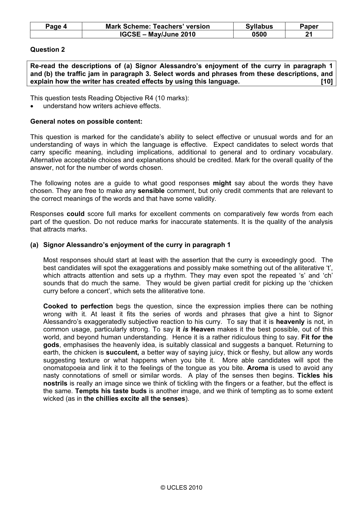 Mark scheme, page 4 of 7