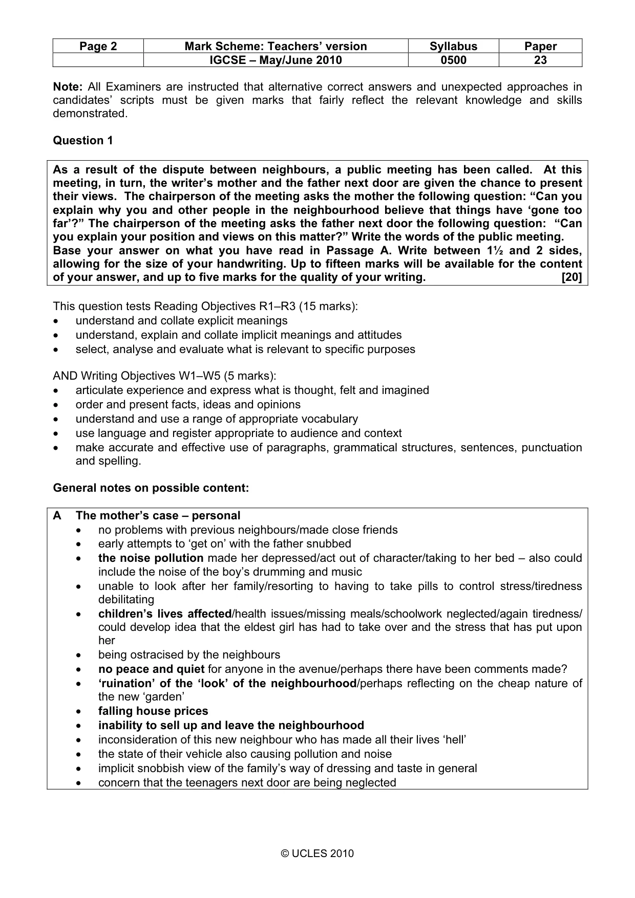 Mark scheme, page 2 of 8