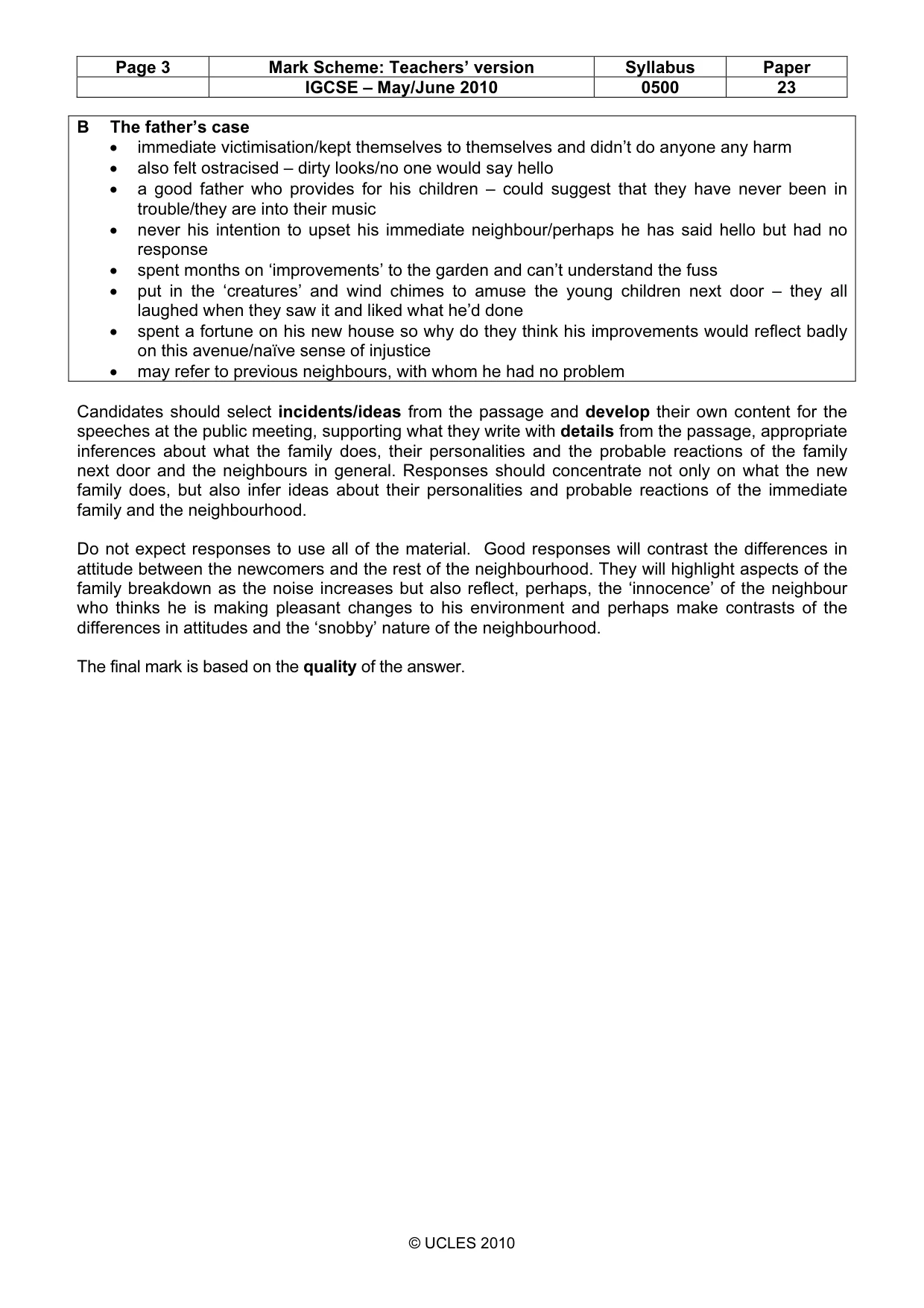 Mark scheme, page 3 of 8