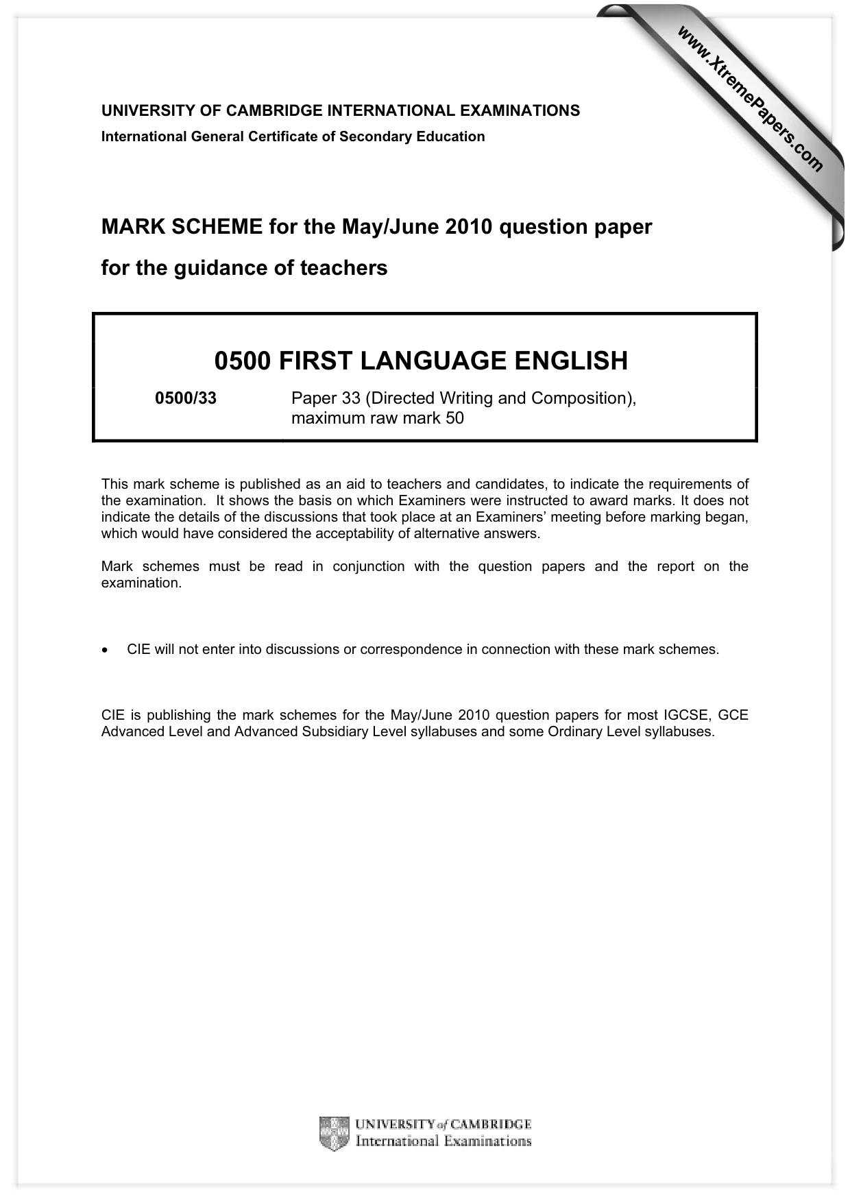 Mark scheme, page 1 of 9