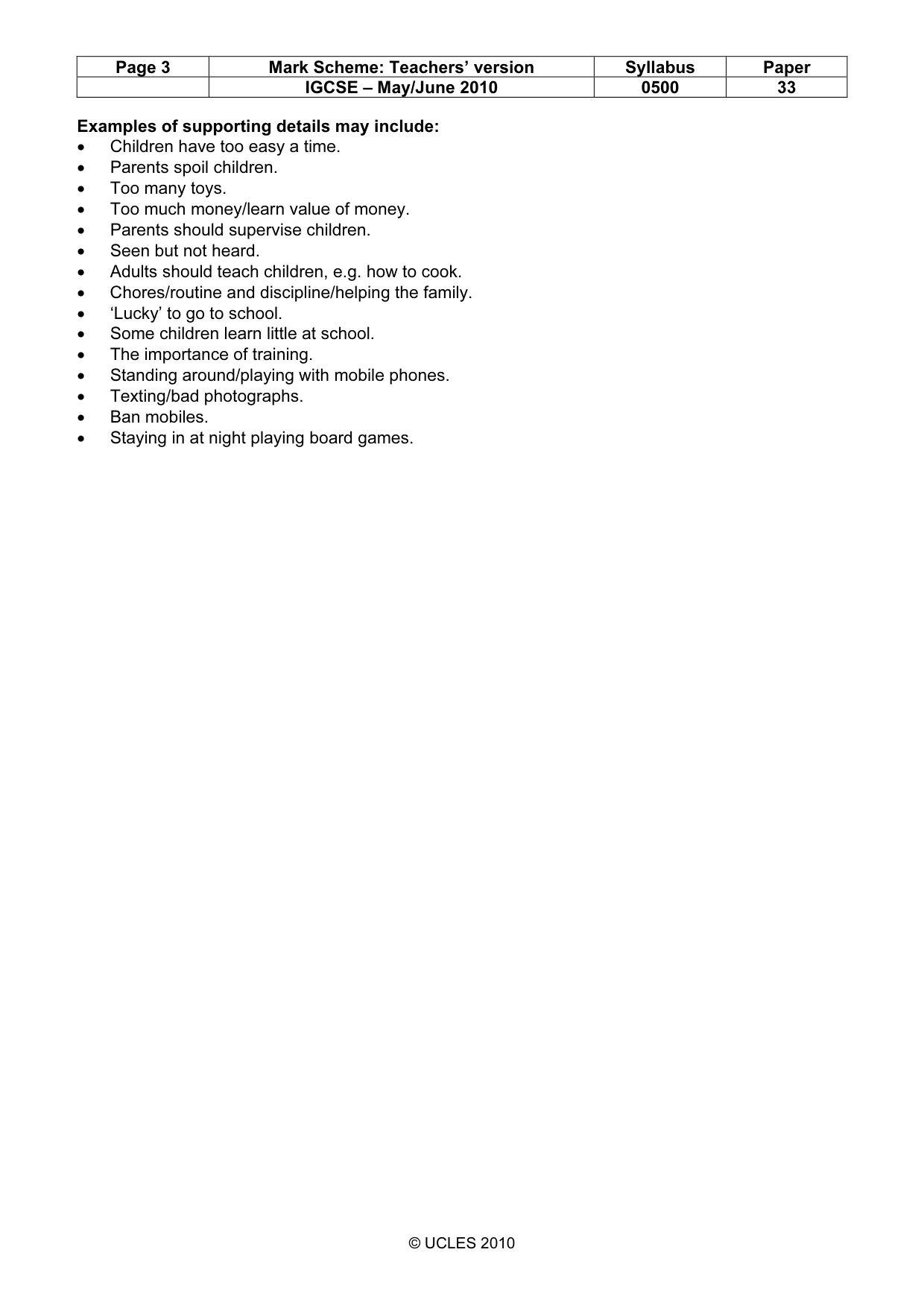 Mark scheme, page 3 of 9
