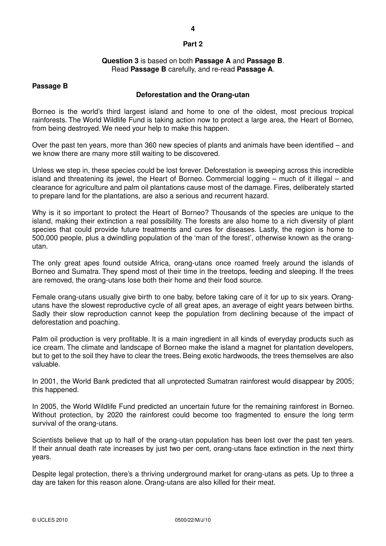 Cambridge IGCSE English - First Language 0500 2010 May/June Paper 2 · Variant 2 question paper, page 4 of 8