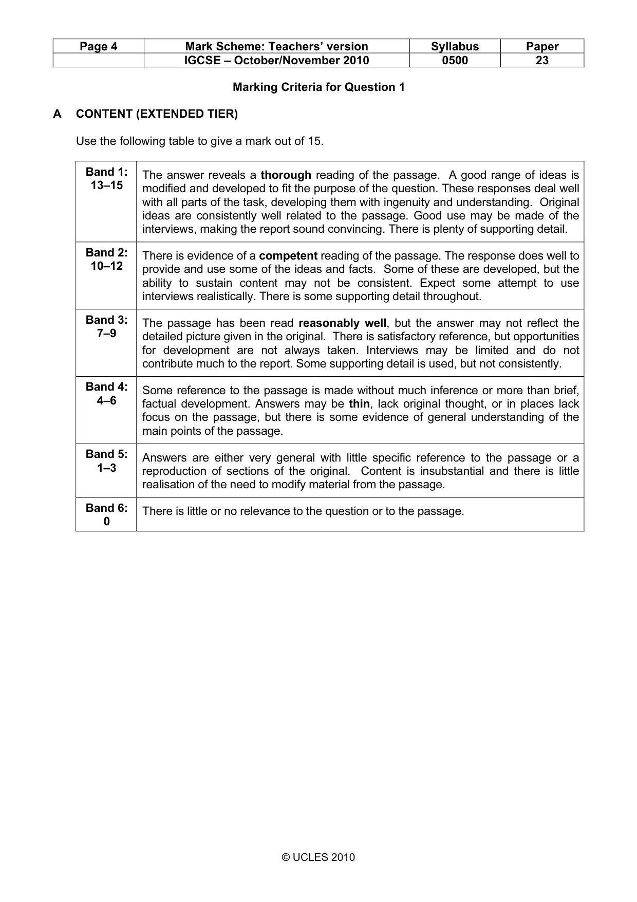 Mark scheme, page 4 of 11