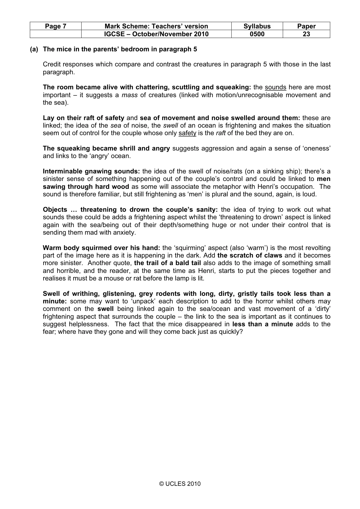 Mark scheme, page 7 of 11