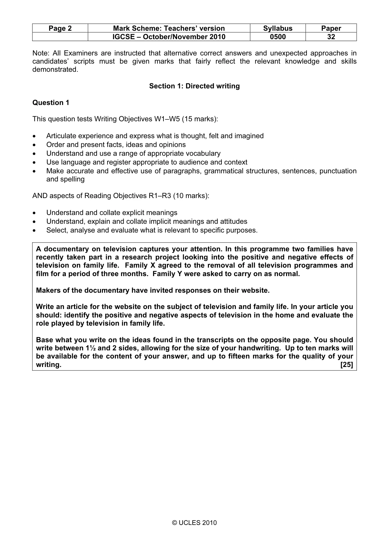 Mark scheme, page 2 of 8