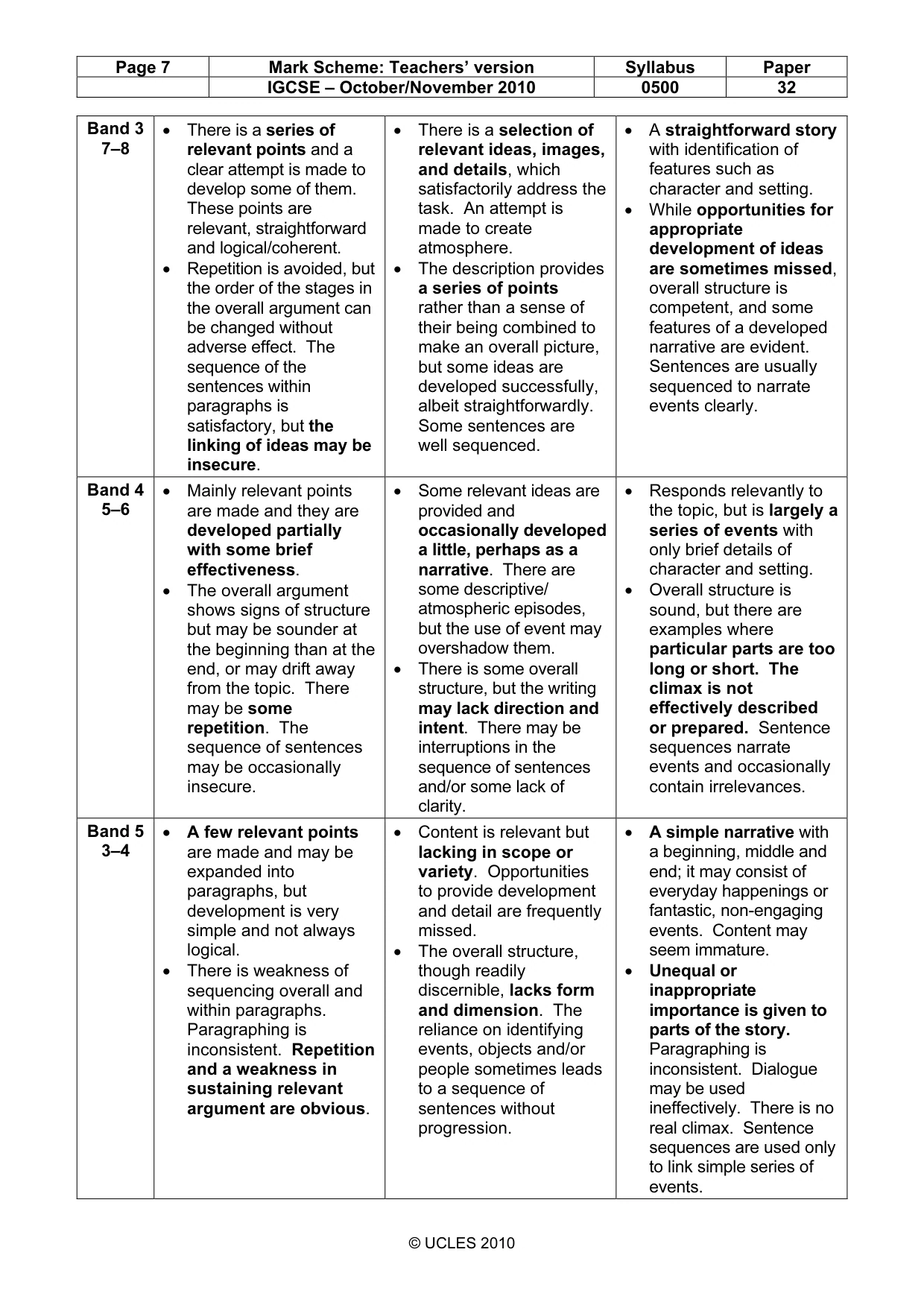 Mark scheme, page 7 of 8