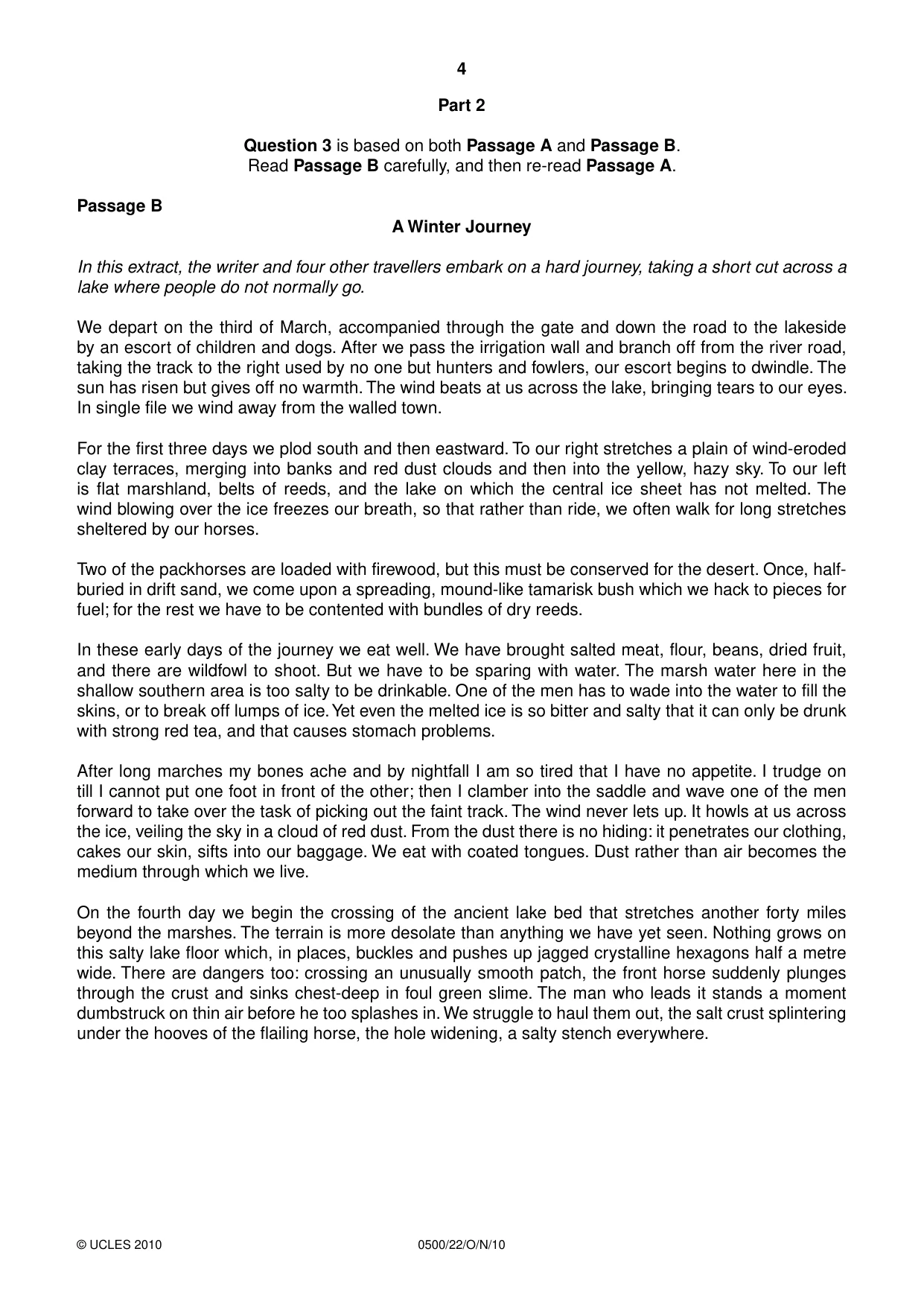 Cambridge IGCSE English - First Language 0500 2010 Oct/Nov Paper 2 · Variant 2 question paper, page 4 of 8