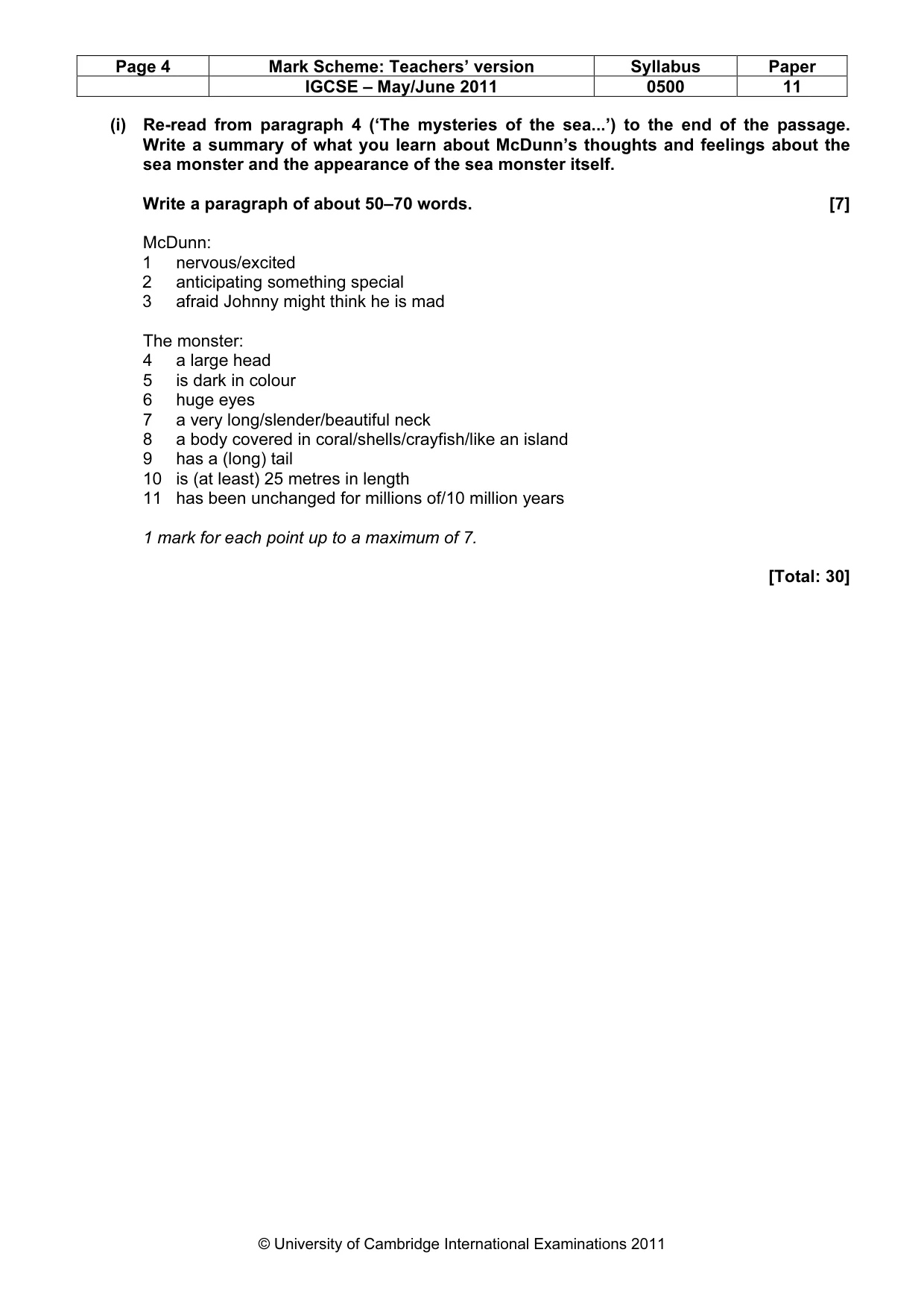 Mark scheme, page 4 of 6