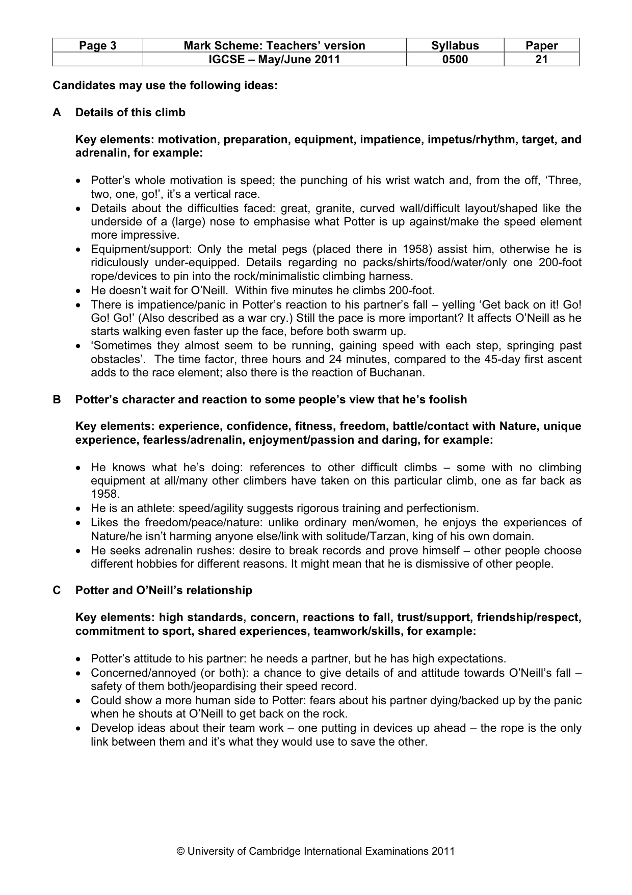Mark scheme, page 3 of 8