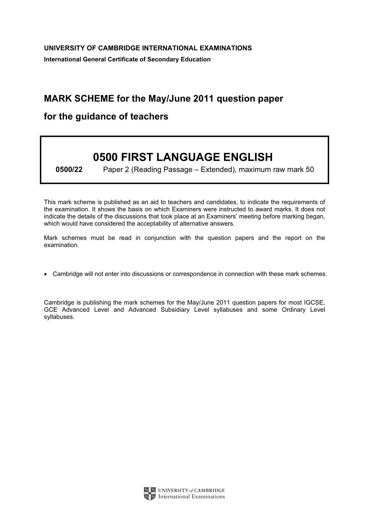 Mark scheme, page 1 of 8