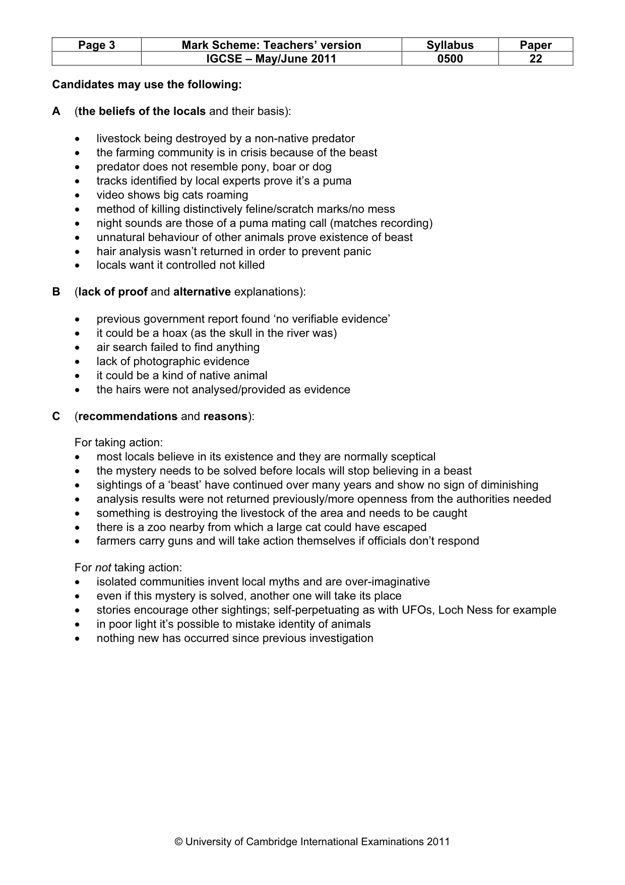 Mark scheme, page 3 of 8