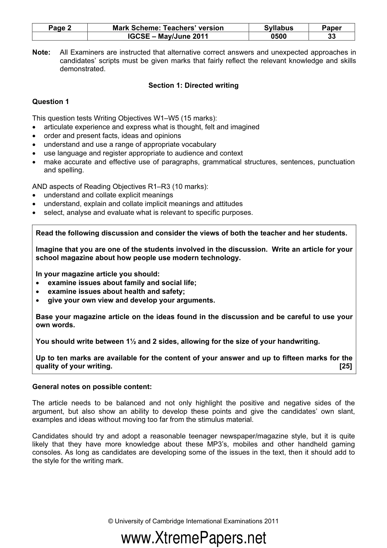 Mark scheme, page 2 of 9