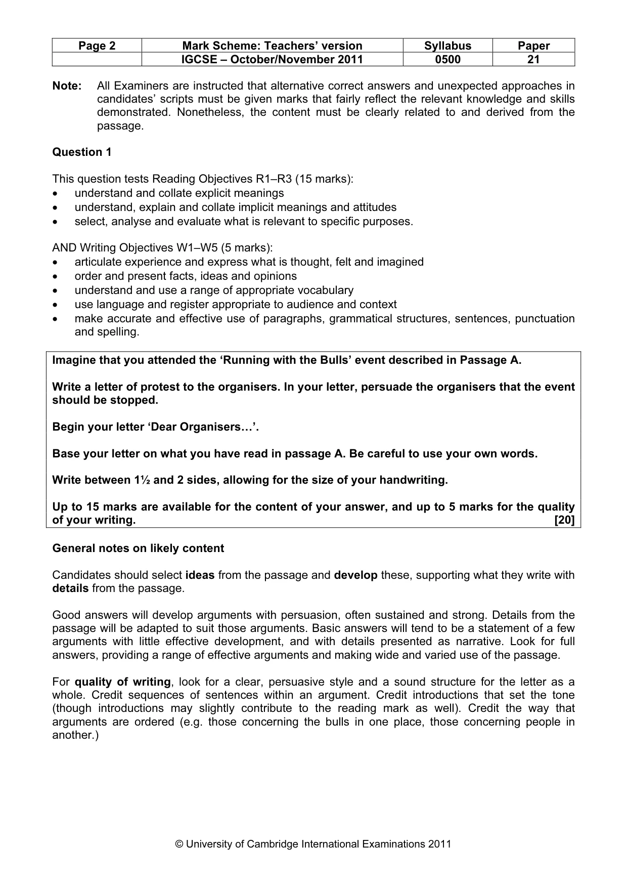 Mark scheme, page 2 of 12