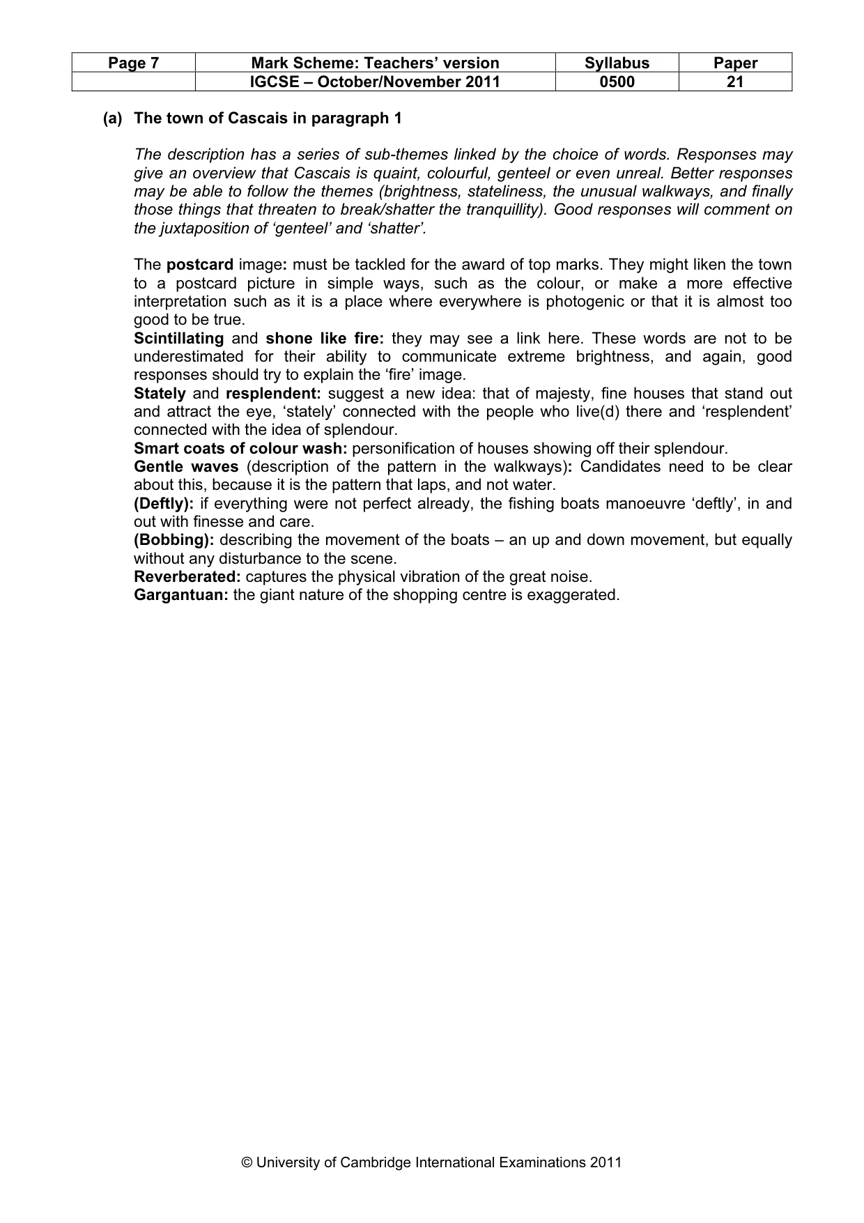 Mark scheme, page 7 of 12