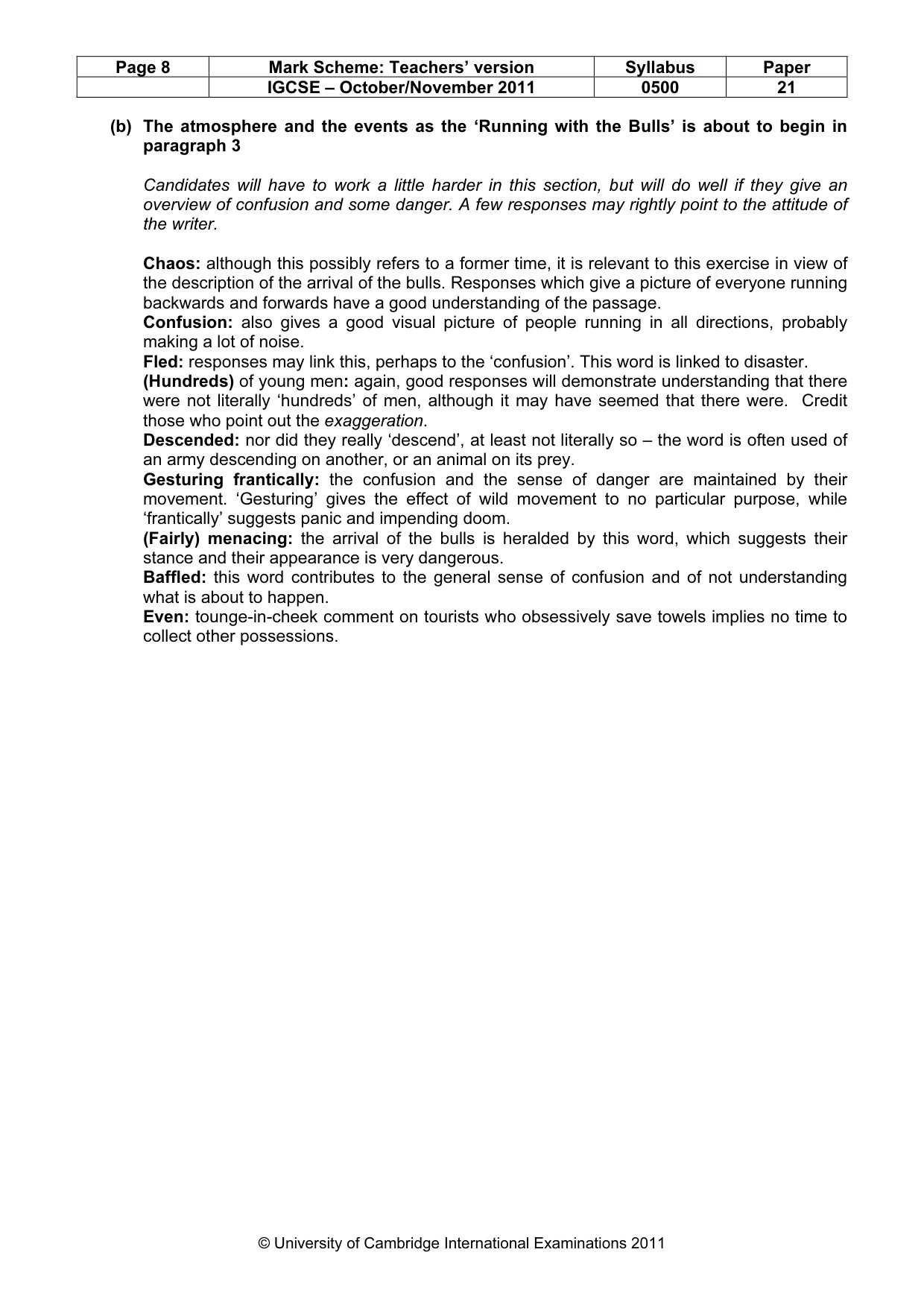 Mark scheme, page 8 of 12