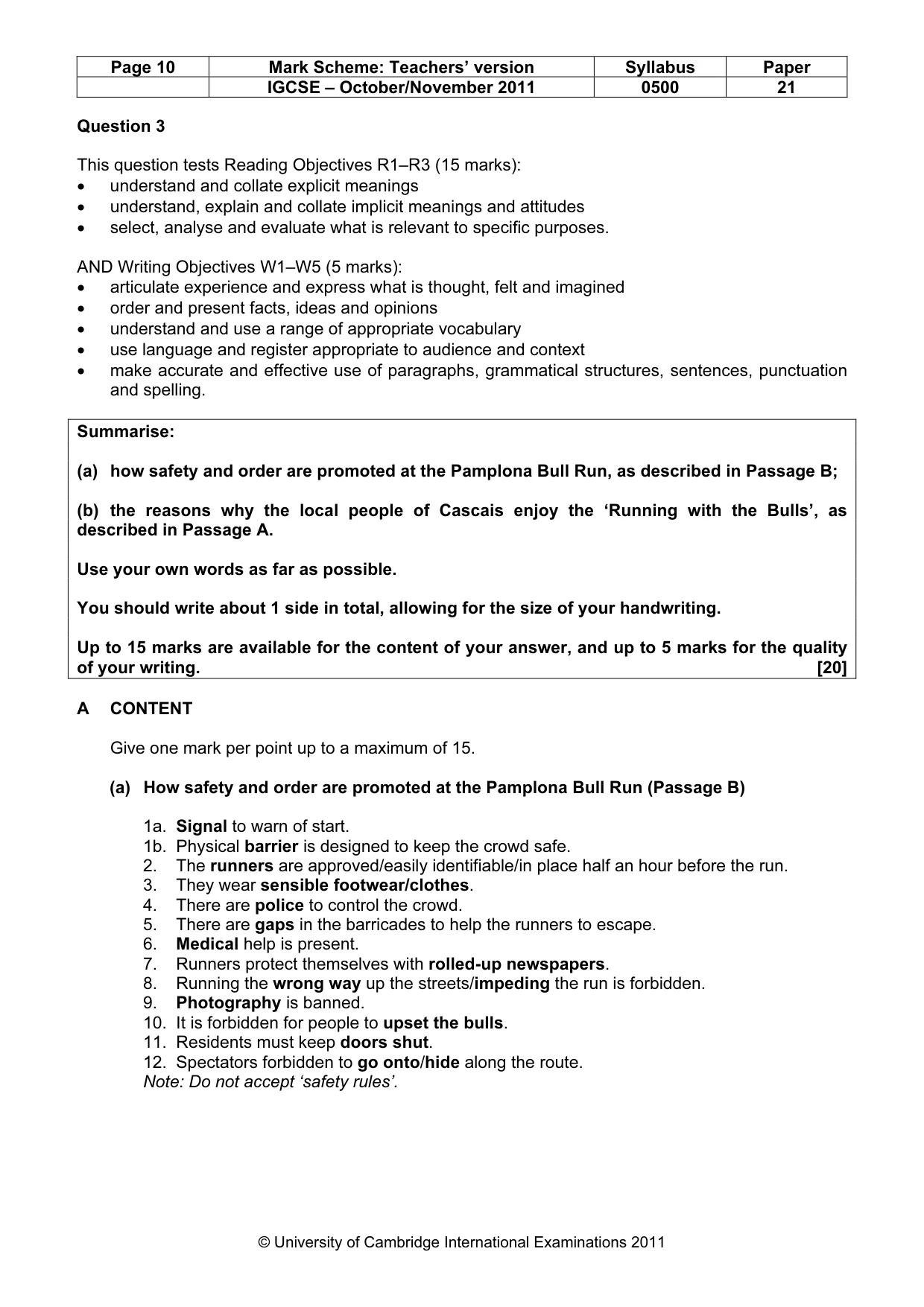 Mark scheme, page 10 of 12