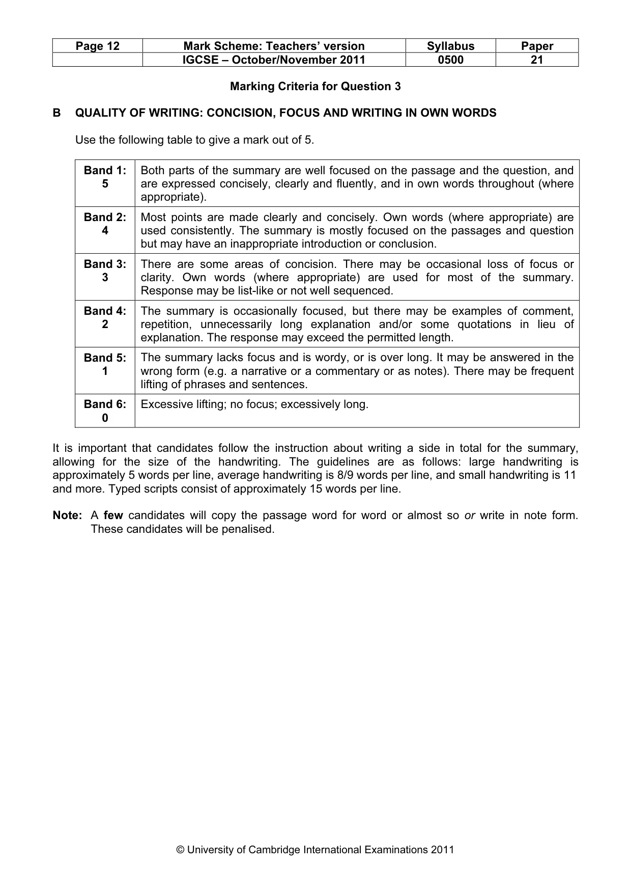 Mark scheme, page 12 of 12