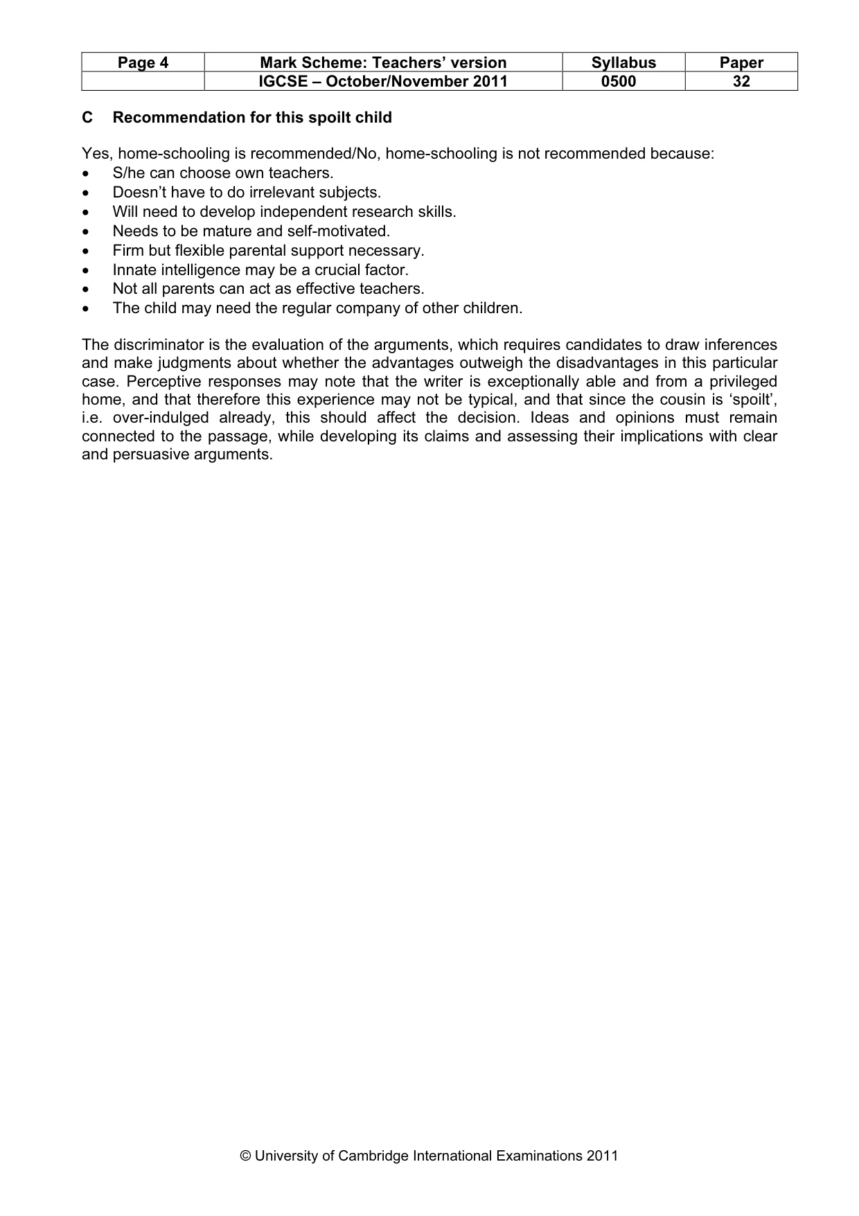 Mark scheme, page 4 of 10