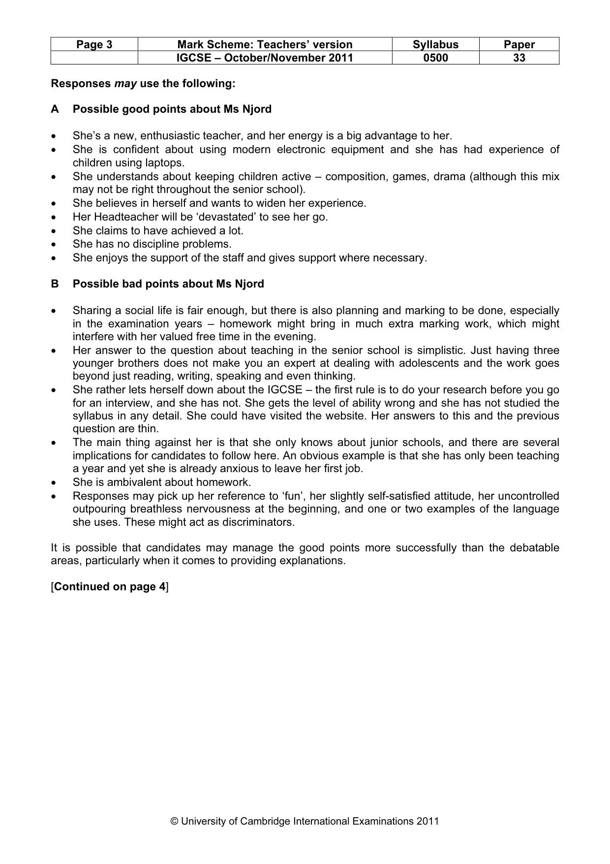 Mark scheme, page 3 of 10