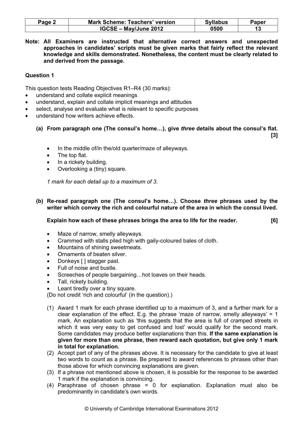 Mark scheme, page 2 of 7