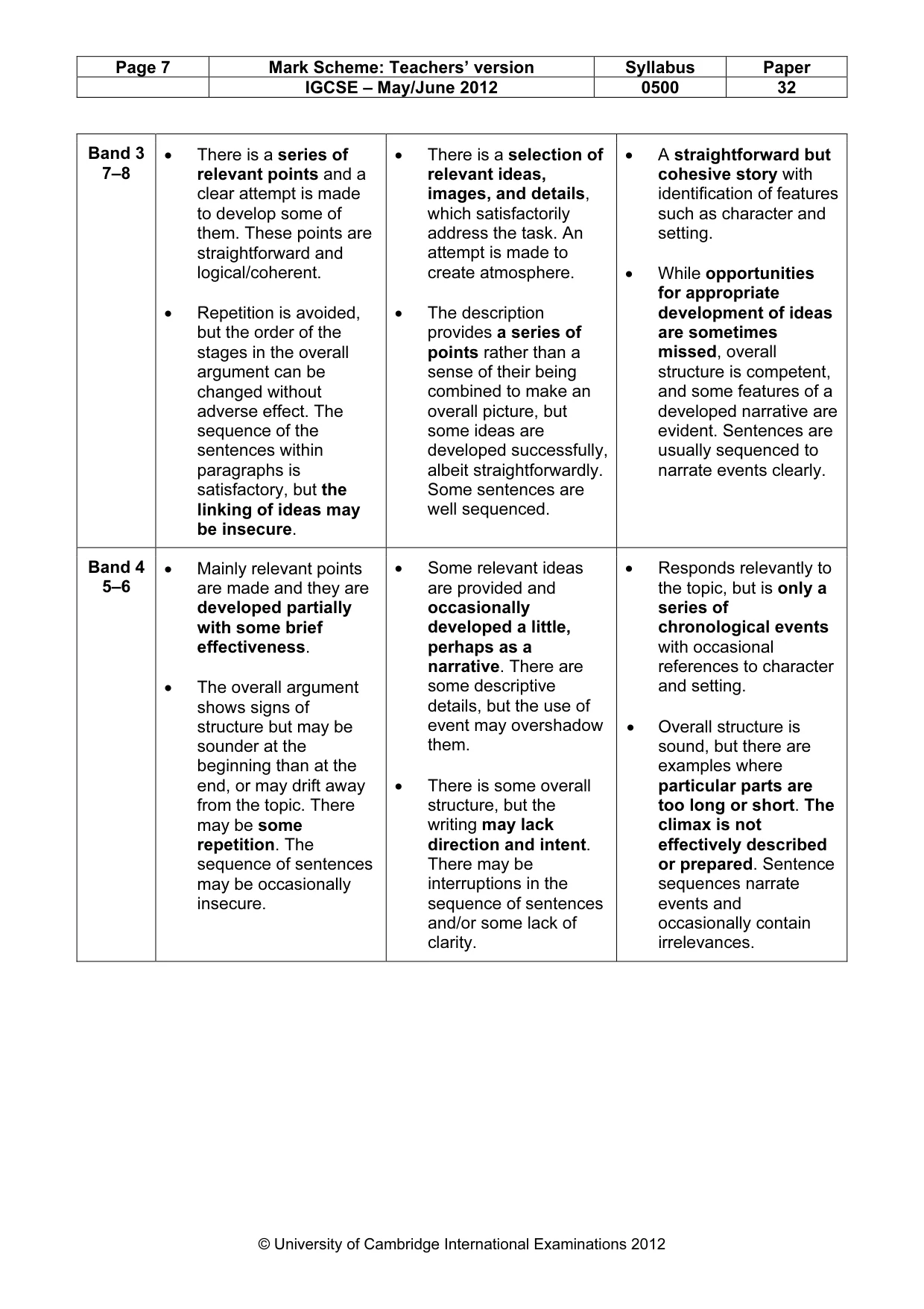 Mark scheme, page 7 of 9