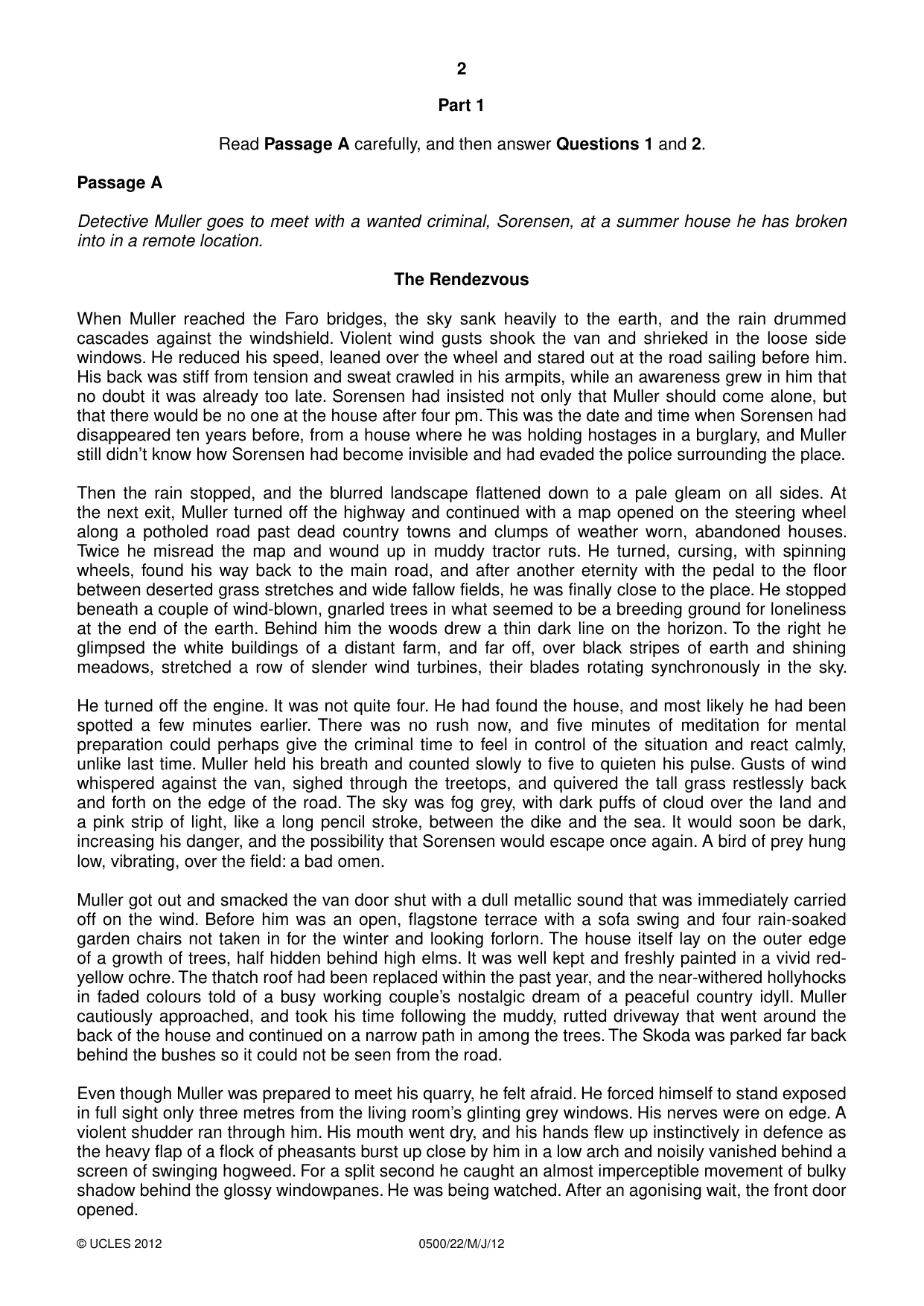 Cambridge IGCSE English - First Language 0500 2012 May/June Paper 2 · Variant 2 question paper, page 2 of 8