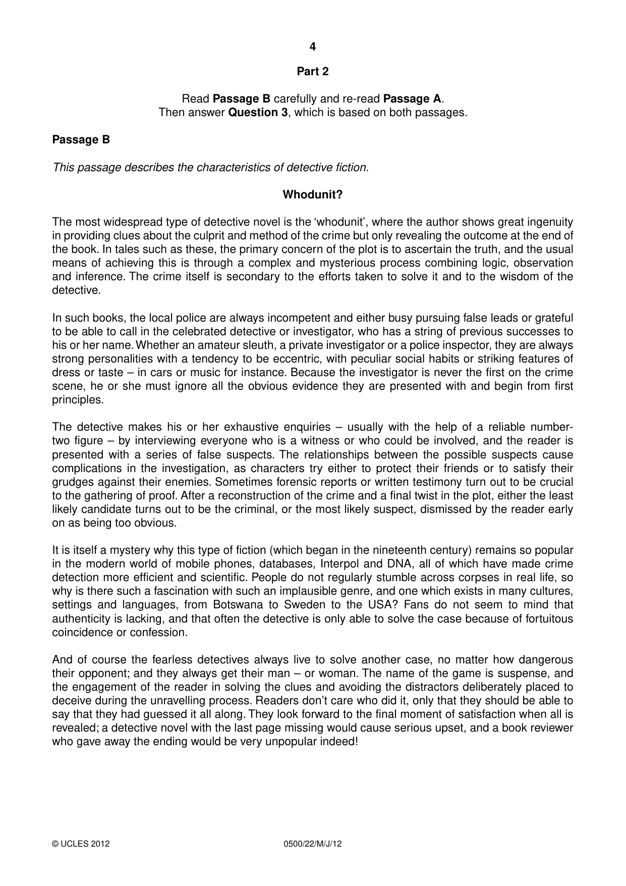 Cambridge IGCSE English - First Language 0500 2012 May/June Paper 2 · Variant 2 question paper, page 4 of 8