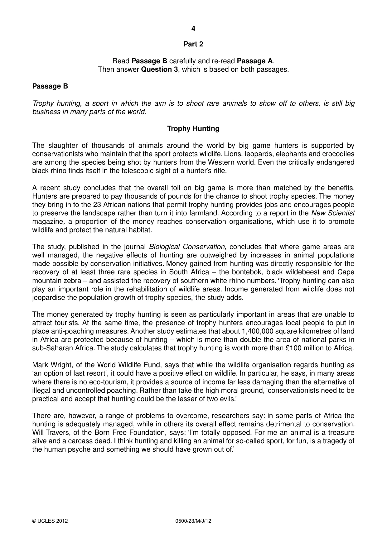 Cambridge IGCSE English - First Language 0500 2012 May/June Paper 2 · Variant 3 question paper, page 4 of 8