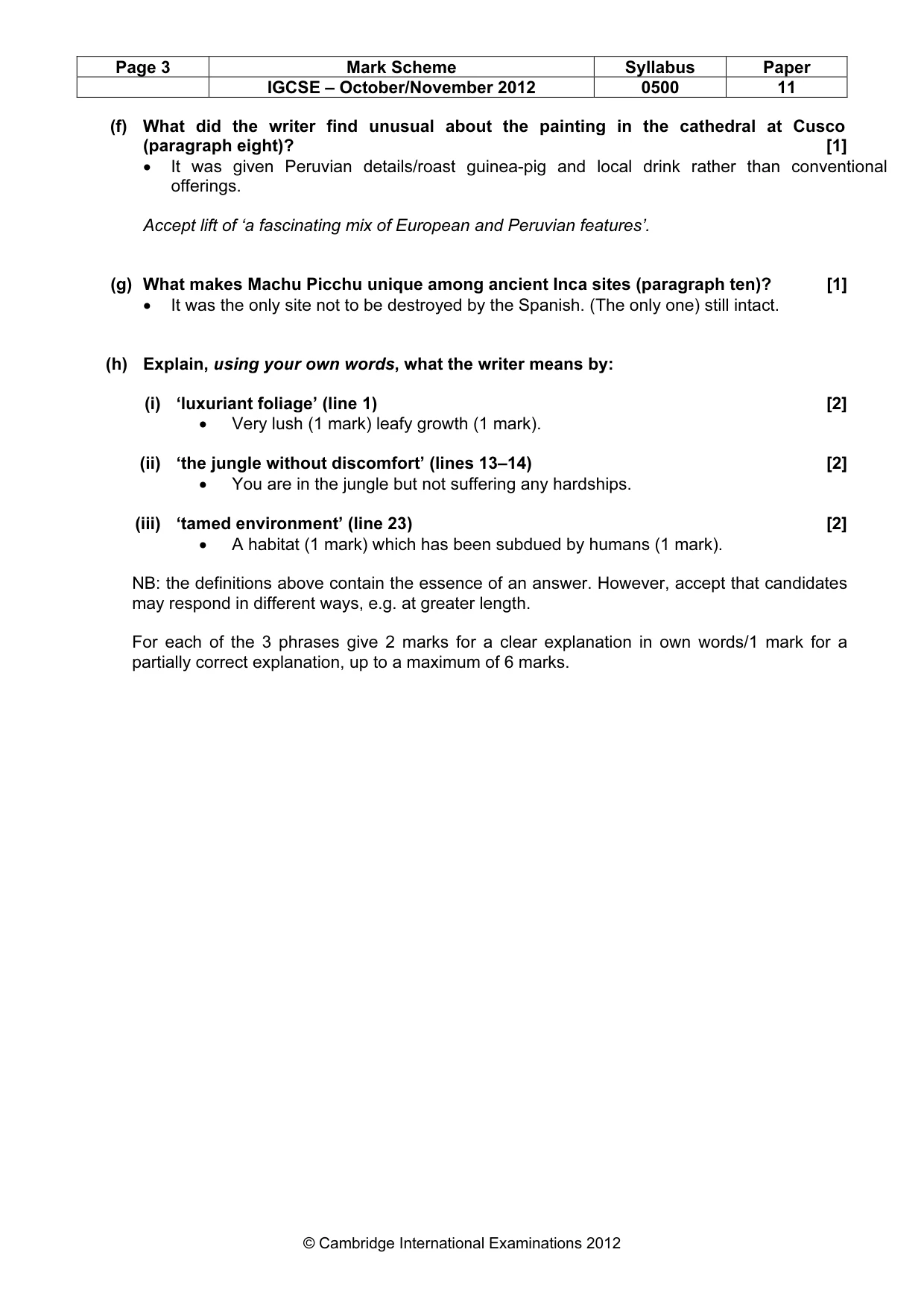 Mark scheme, page 3 of 7