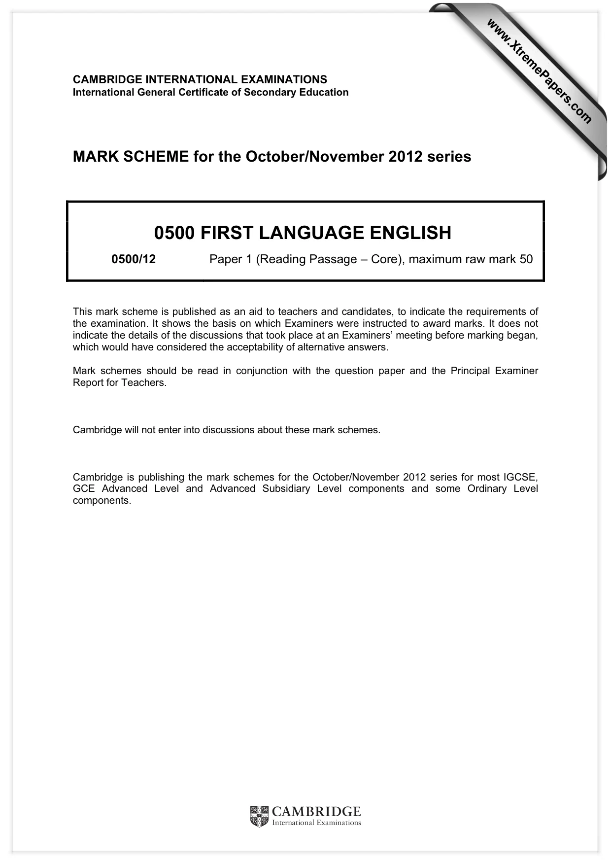 Mark scheme, page 1 of 7