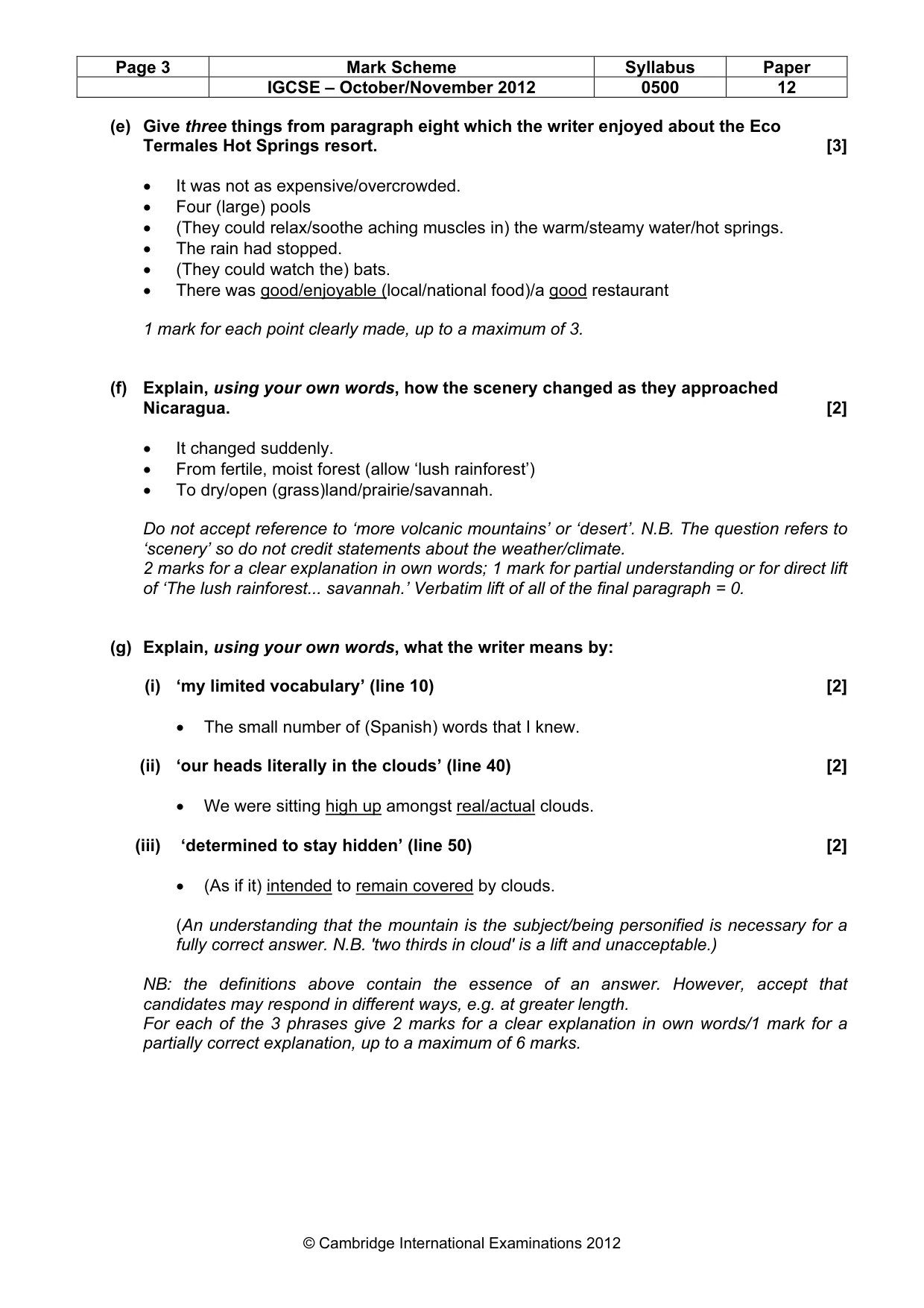 Mark scheme, page 3 of 7