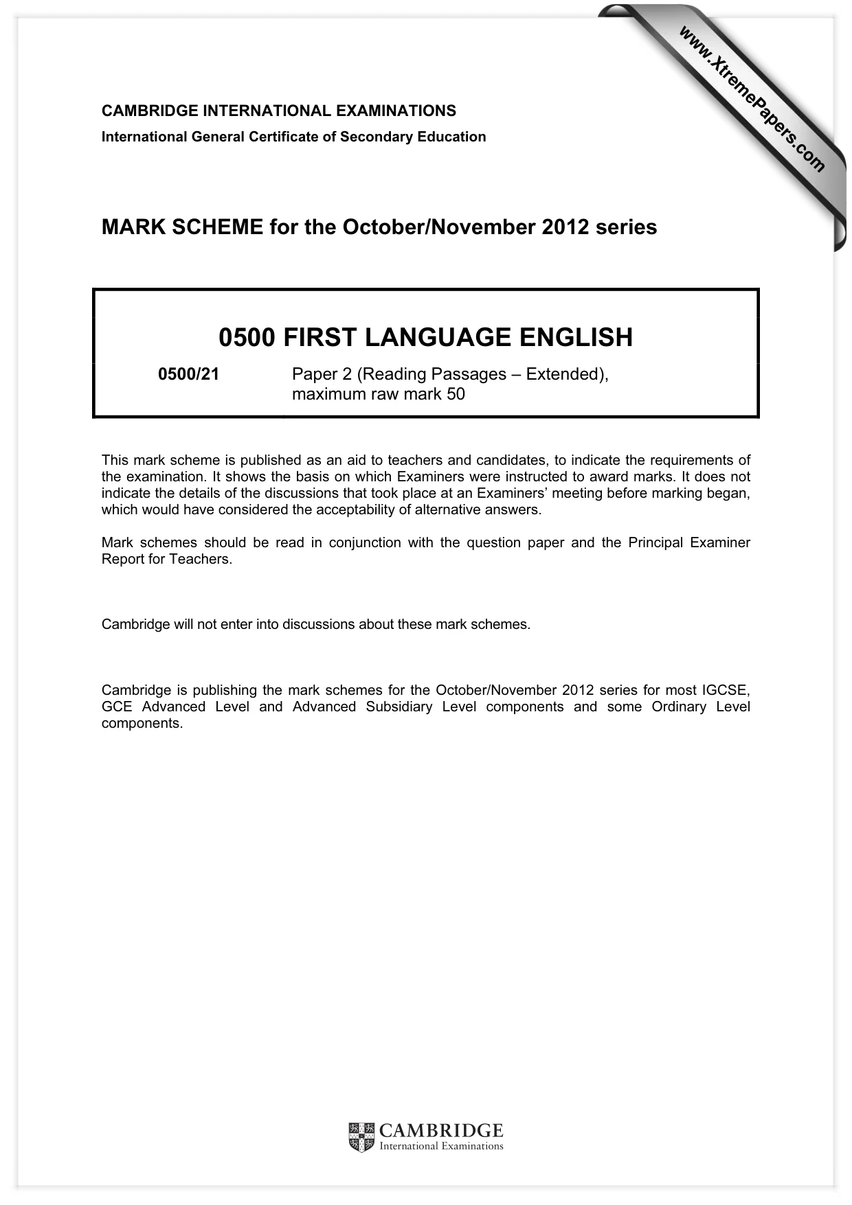 Mark scheme, page 1 of 11