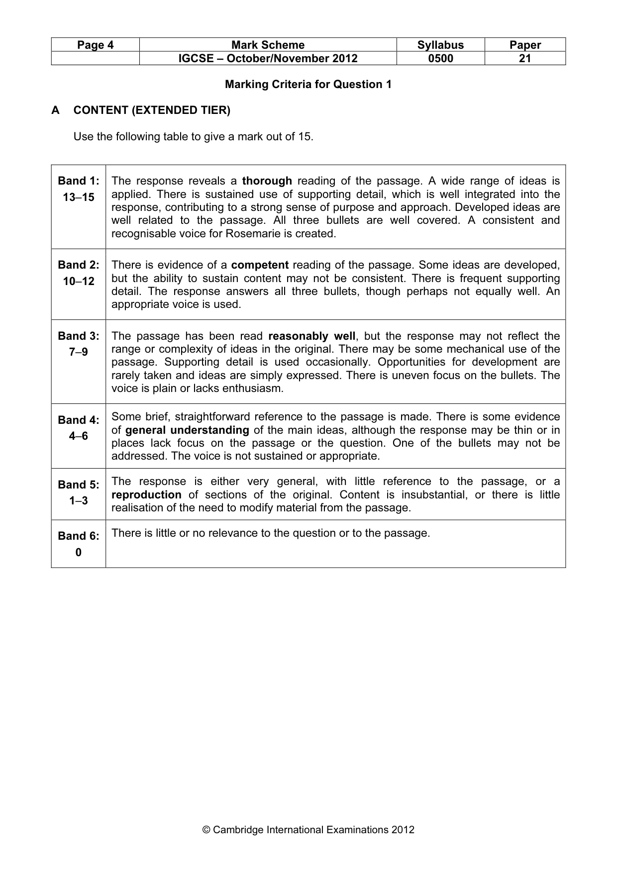 Mark scheme, page 4 of 11