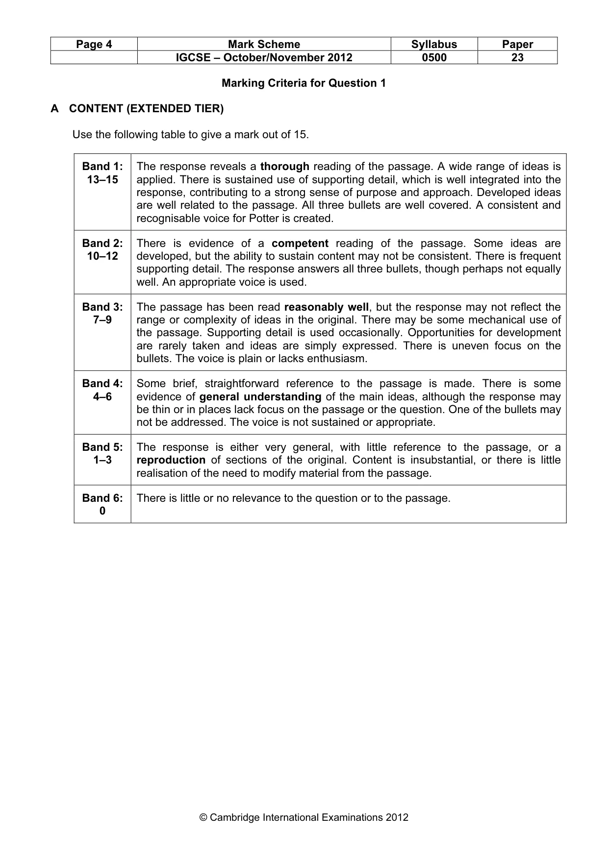 Mark scheme, page 4 of 11