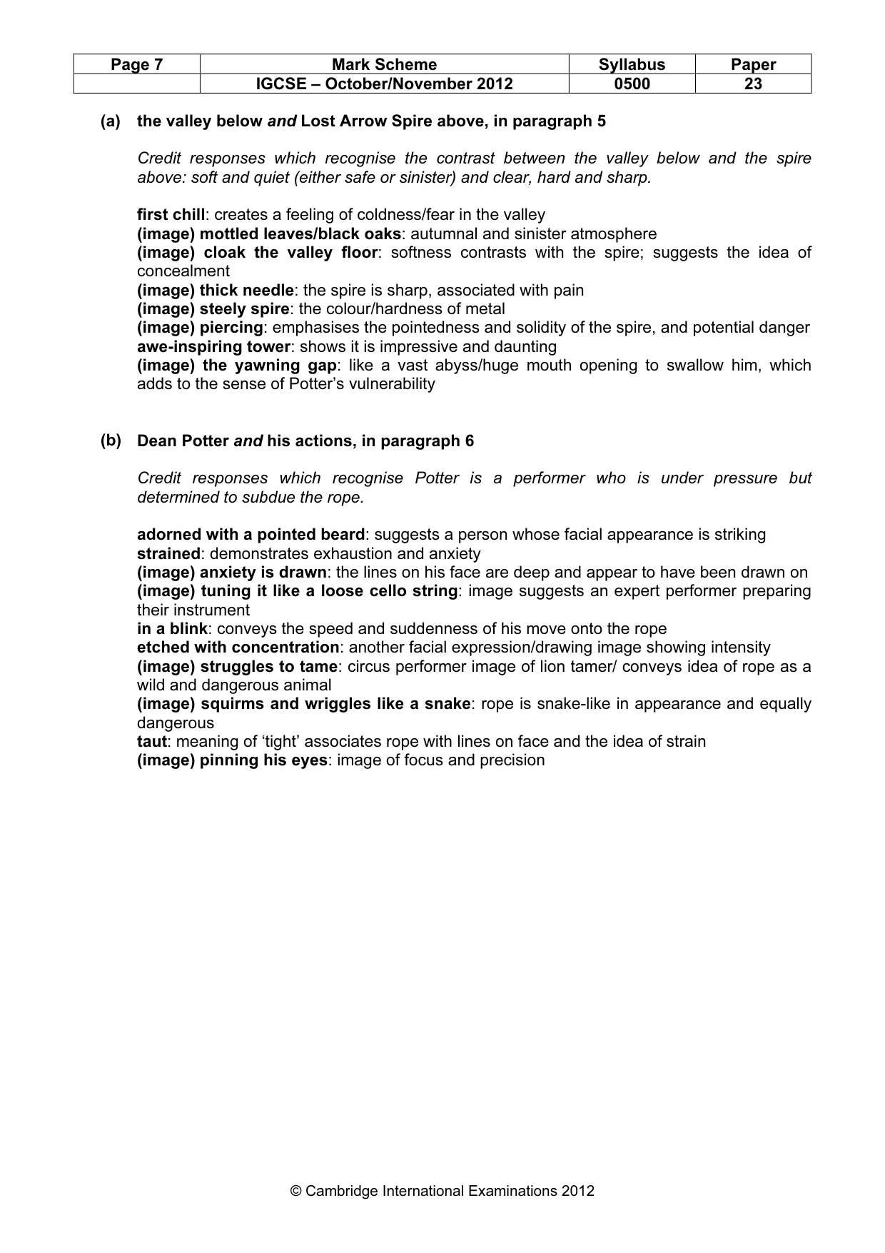 Mark scheme, page 7 of 11