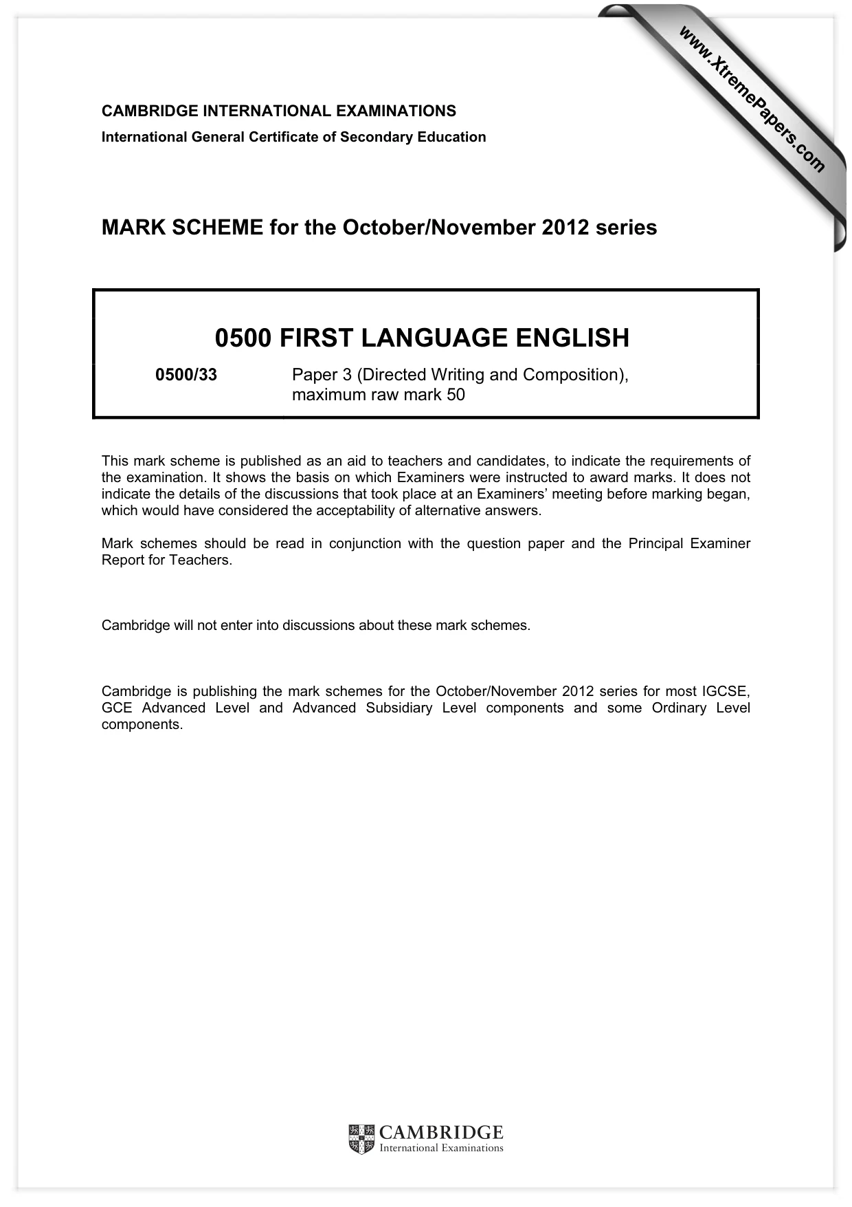 Mark scheme, page 1 of 9