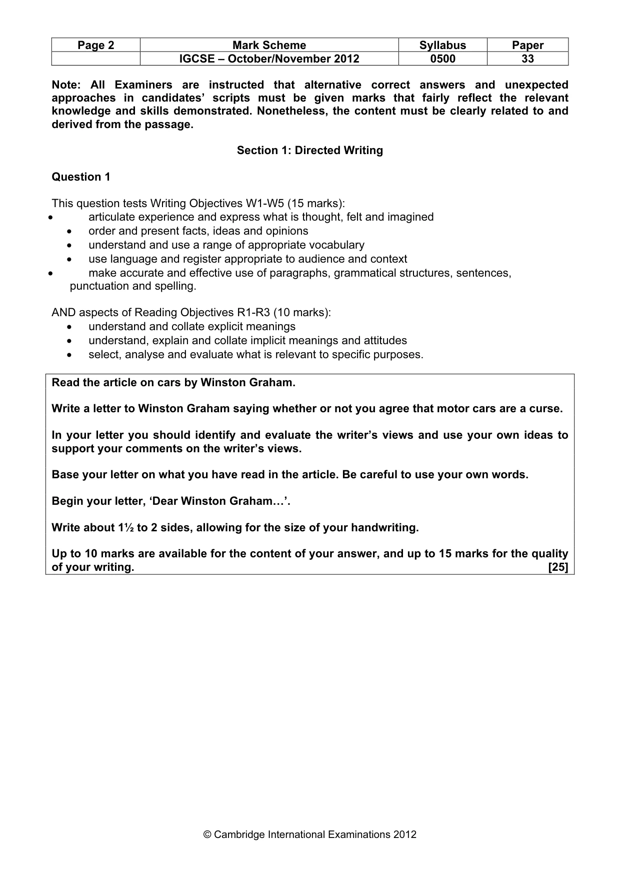 Mark scheme, page 2 of 9