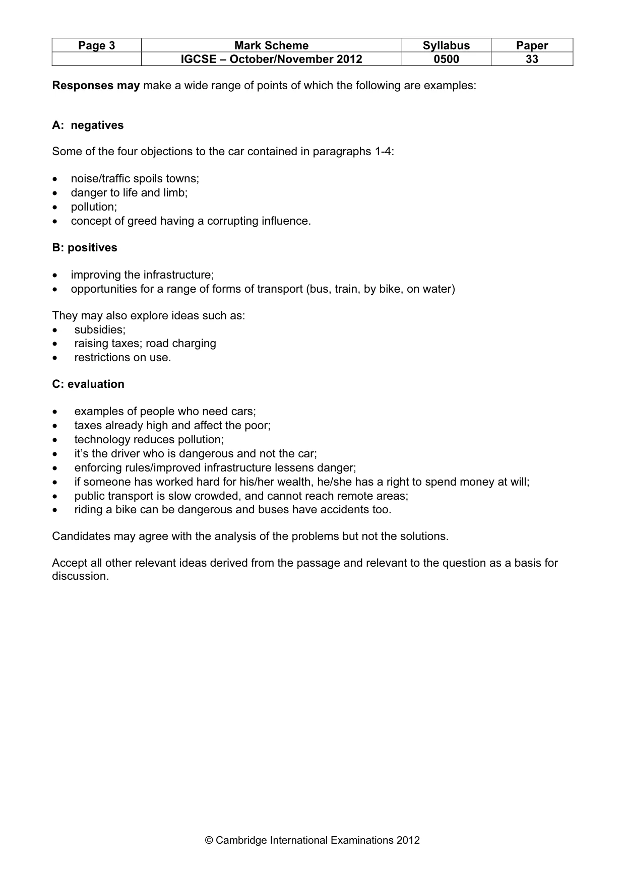 Mark scheme, page 3 of 9