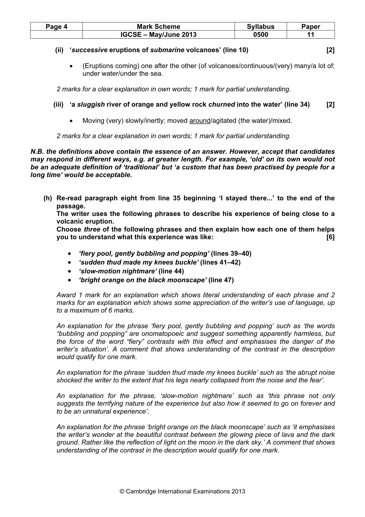 Mark scheme, page 4 of 8