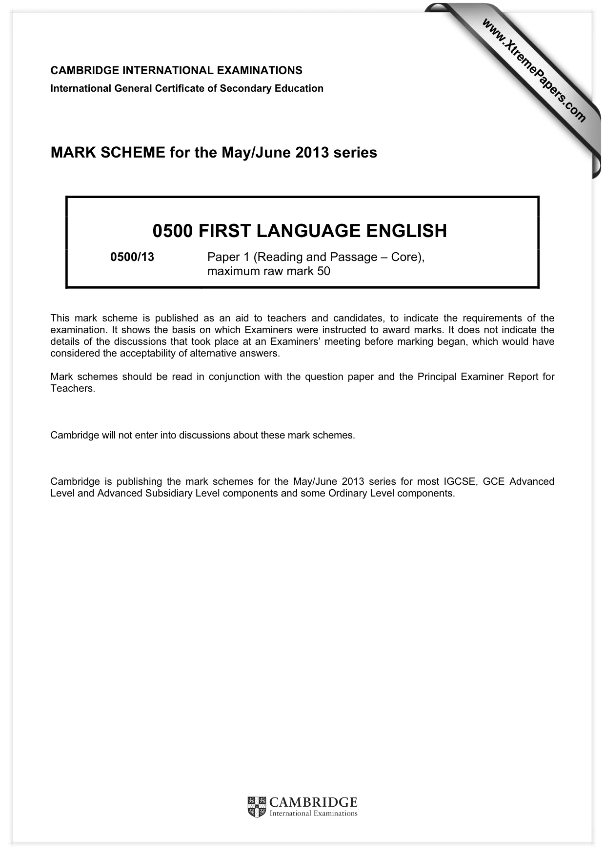 Mark scheme, page 1 of 8