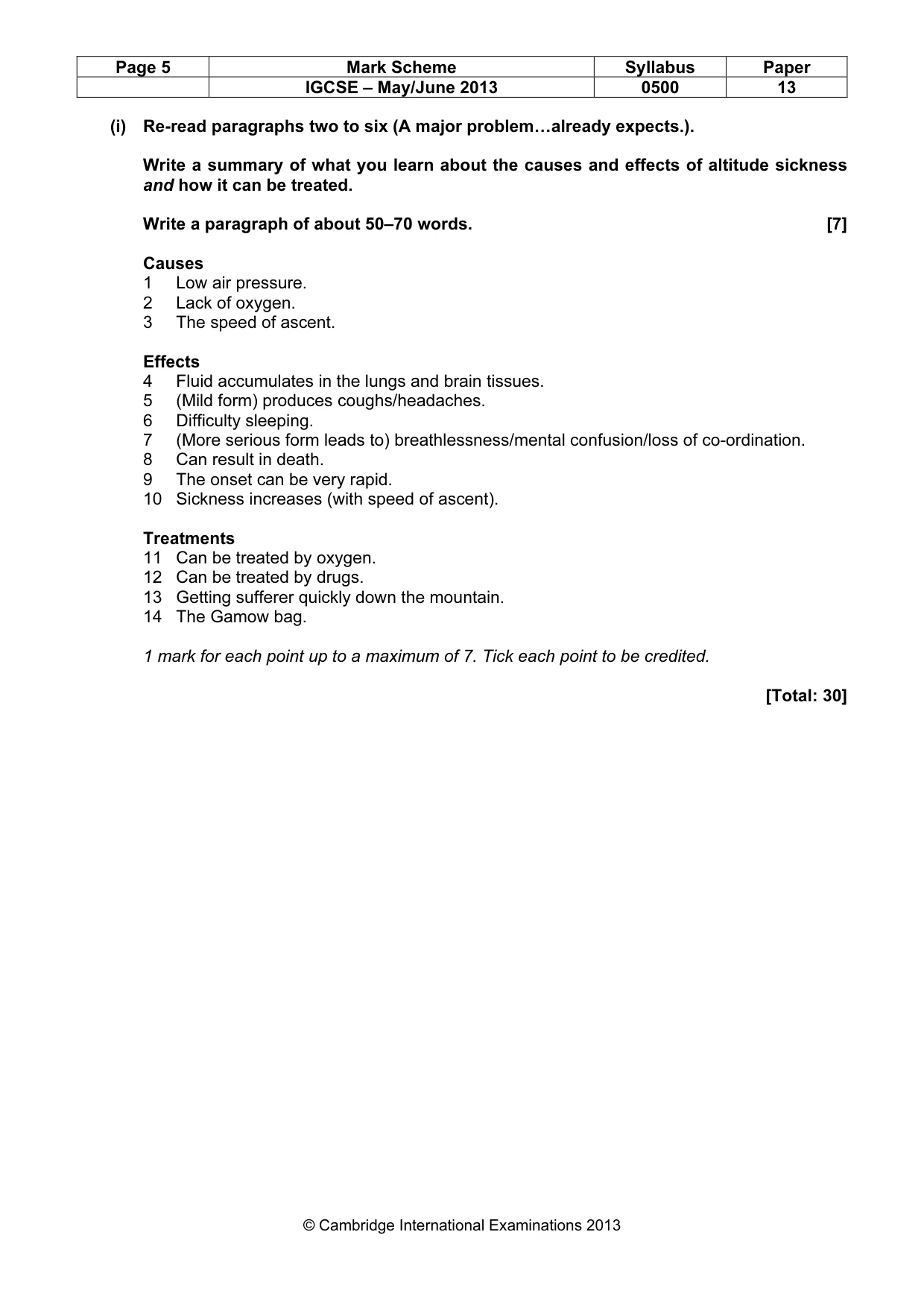 Mark scheme, page 5 of 8