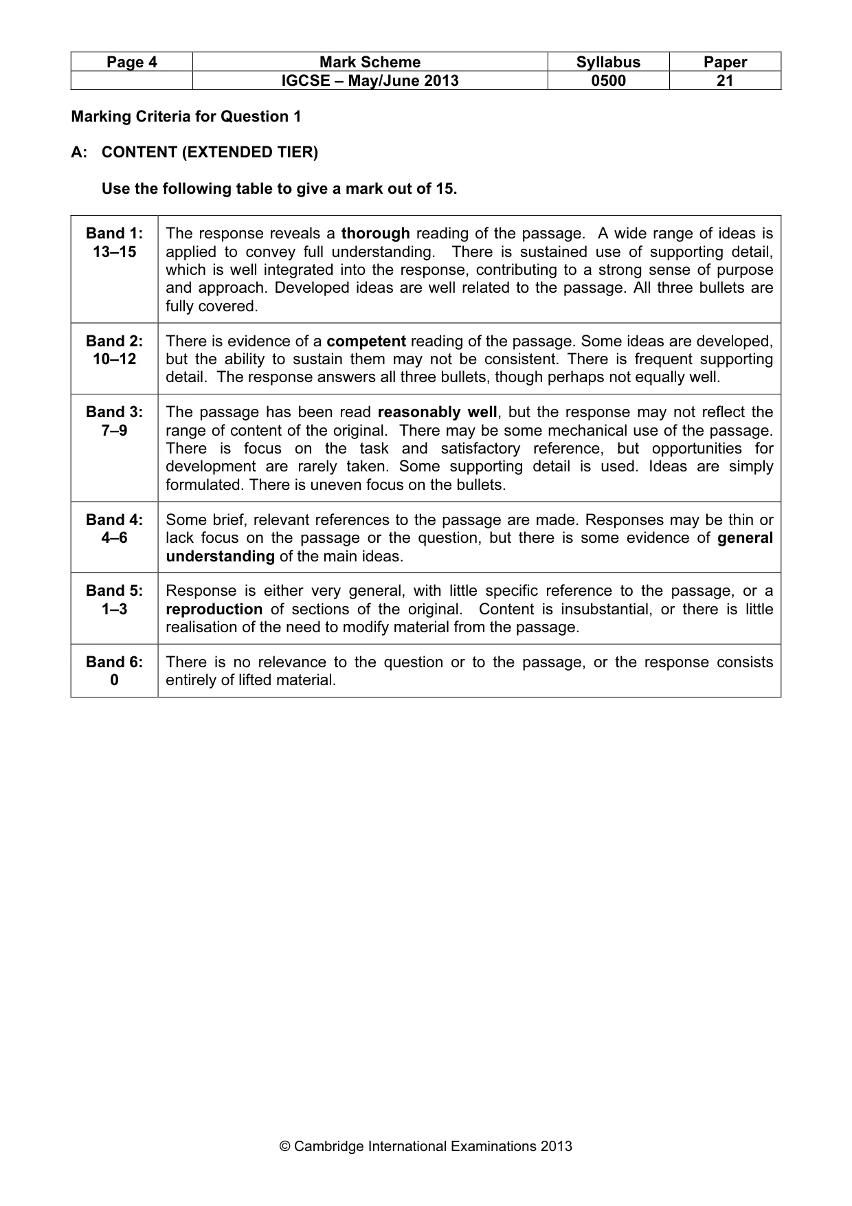 Mark scheme, page 4 of 11