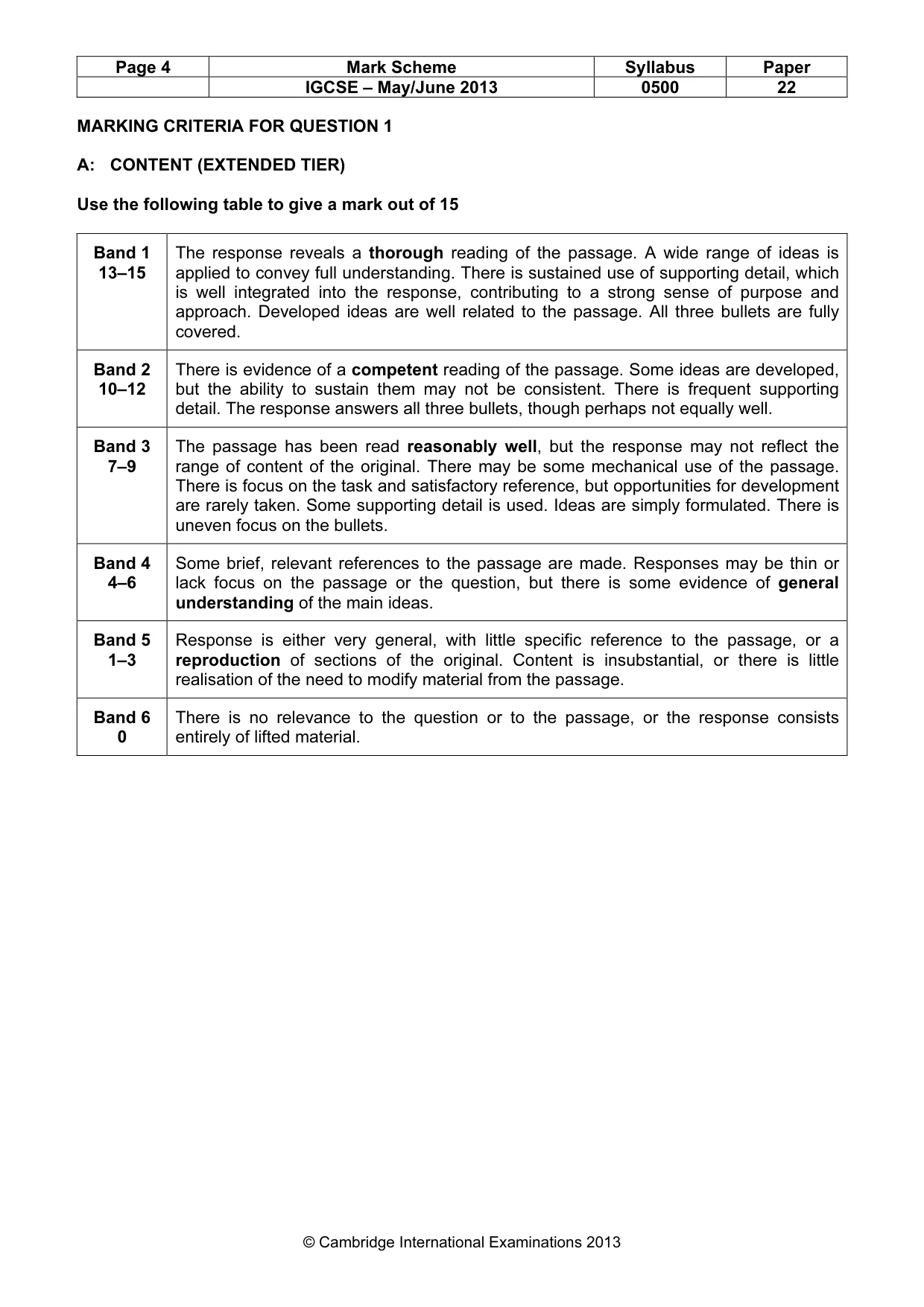 Mark scheme, page 4 of 11
