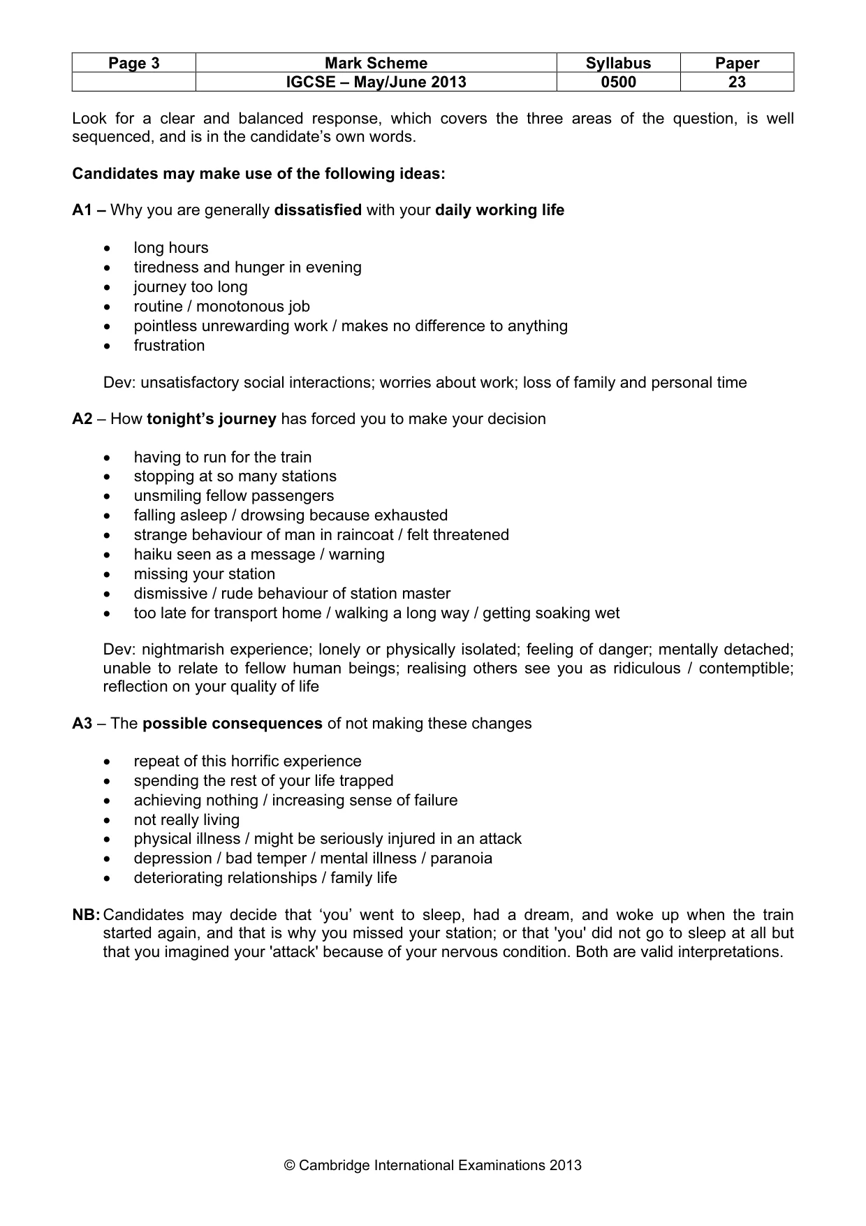 Mark scheme, page 3 of 11