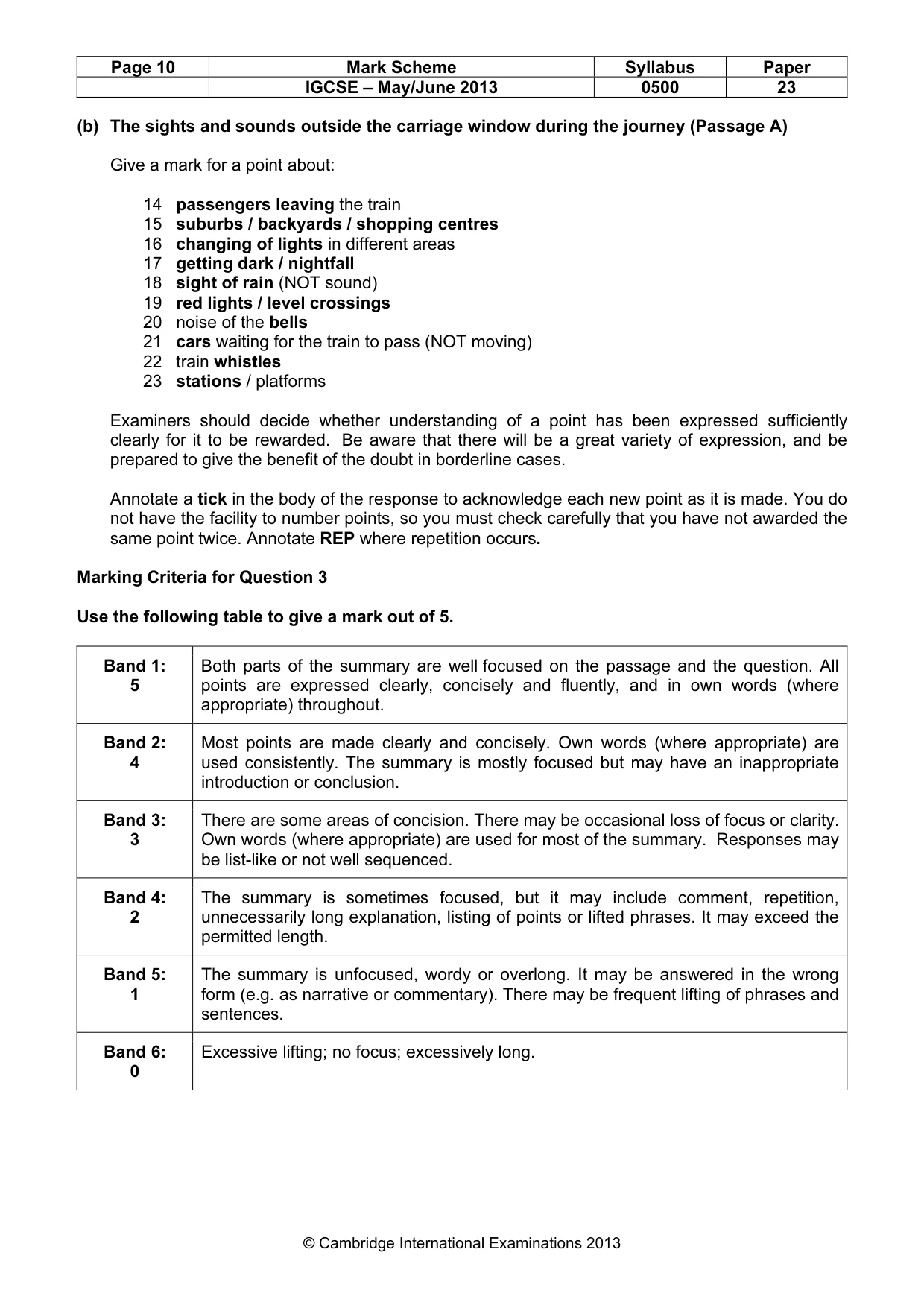 Mark scheme, page 10 of 11