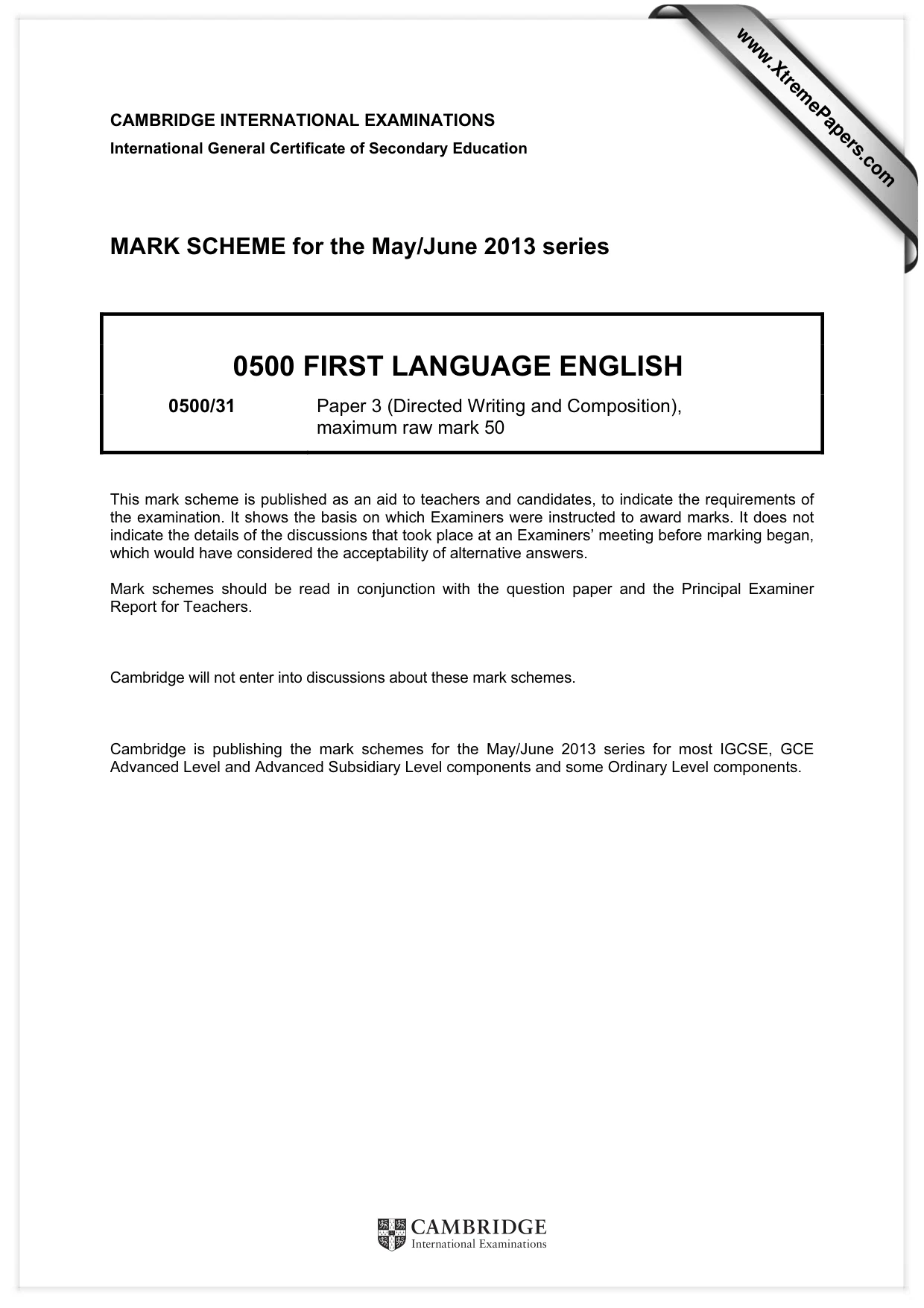 Mark scheme, page 1 of 9